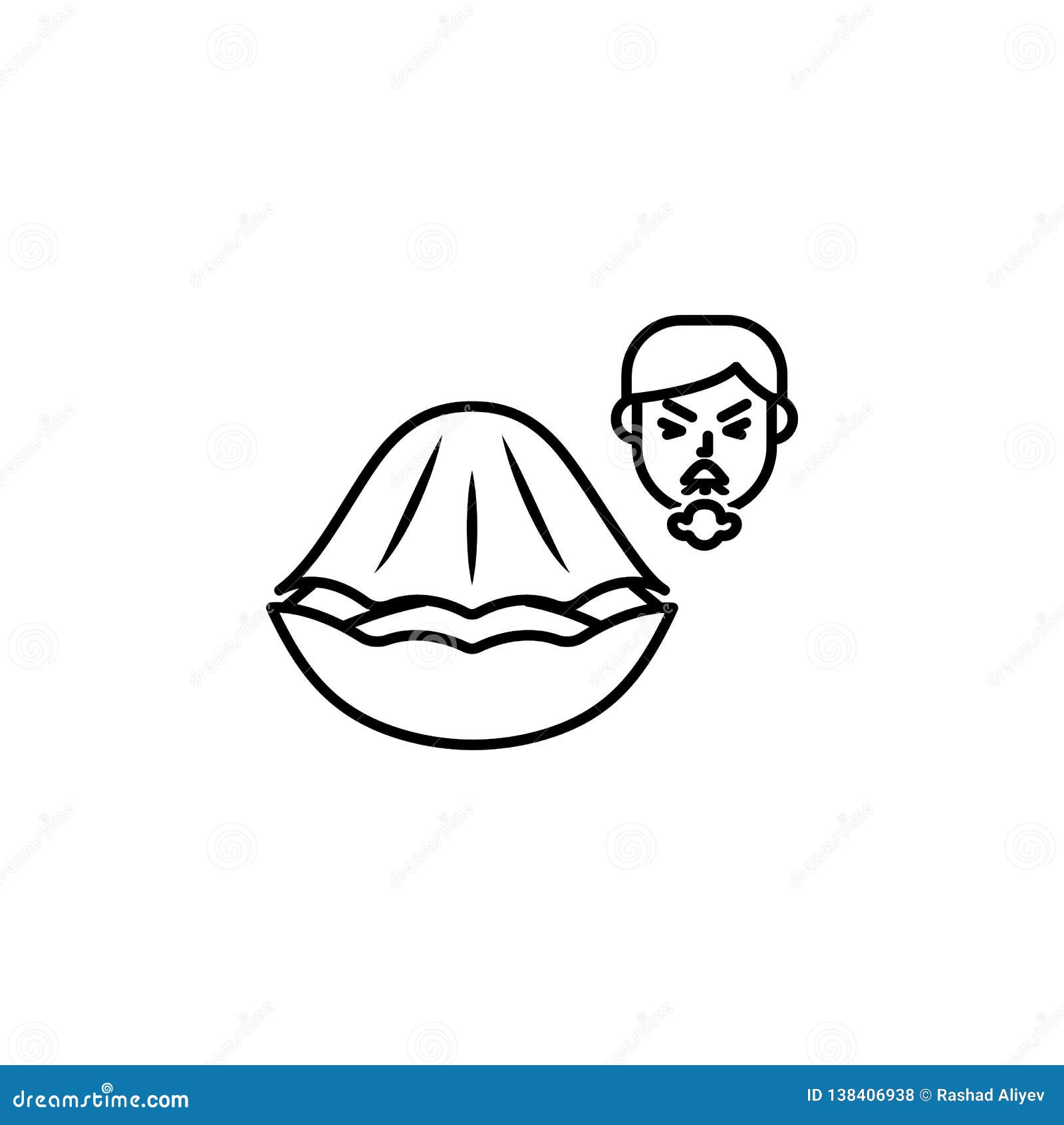 Shellfish, Allergic Face Icon. Element of Problems with Allergies Icon