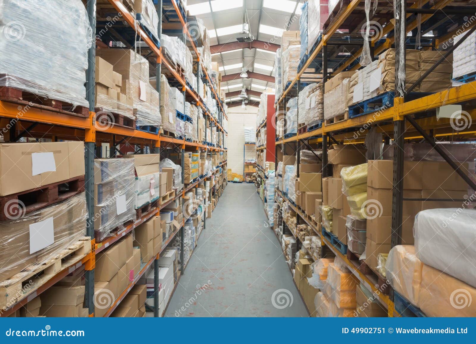 Shelves with Boxes in Warehouse Stock Image Image of delivery