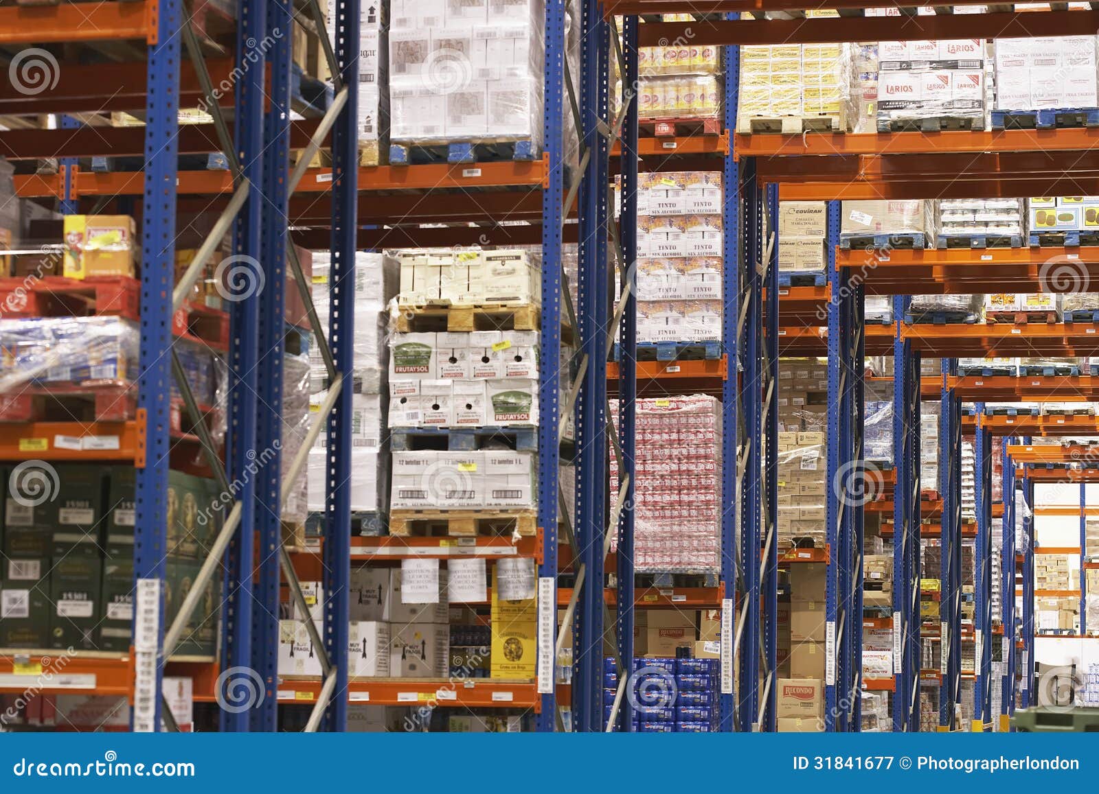Shelves Full of Merchandise in Warehouse Stock Image Image of