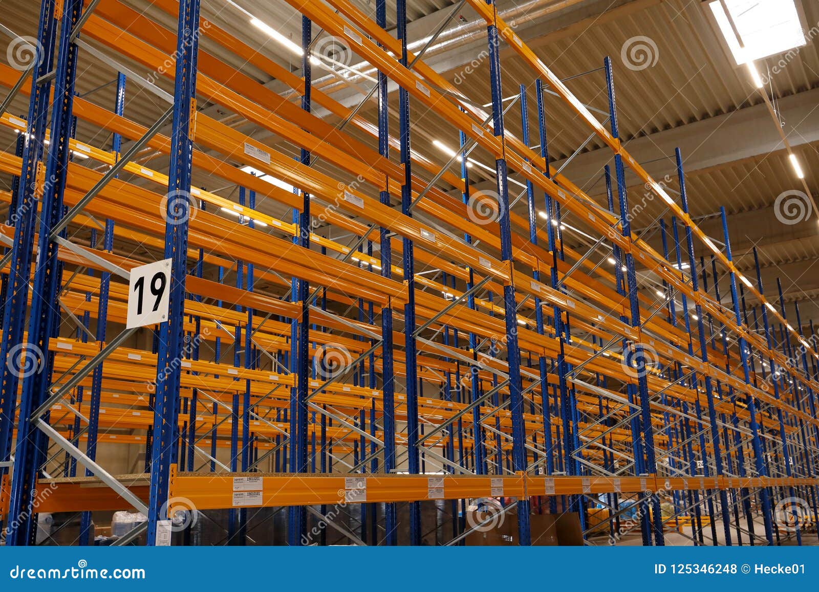 Shelves of a Logistics Hall Stock Photo Image of steel, shipping