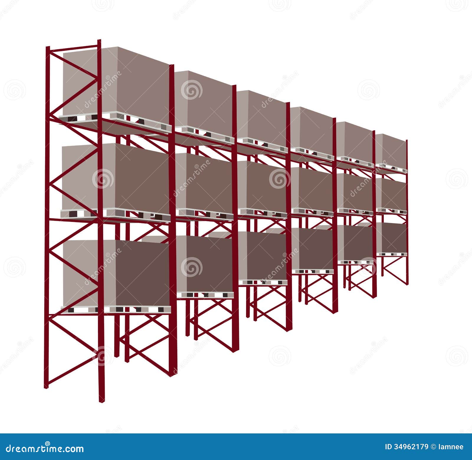 Shelves Manufacturing Storage  In A Warehouse With Stock 