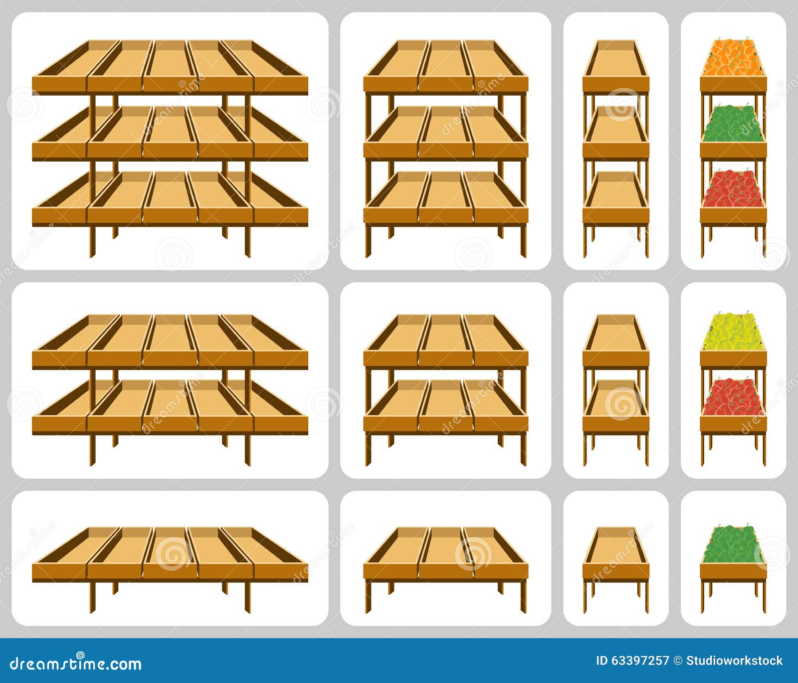 Shelves for shops. stock illustration. Illustration of show 63397257