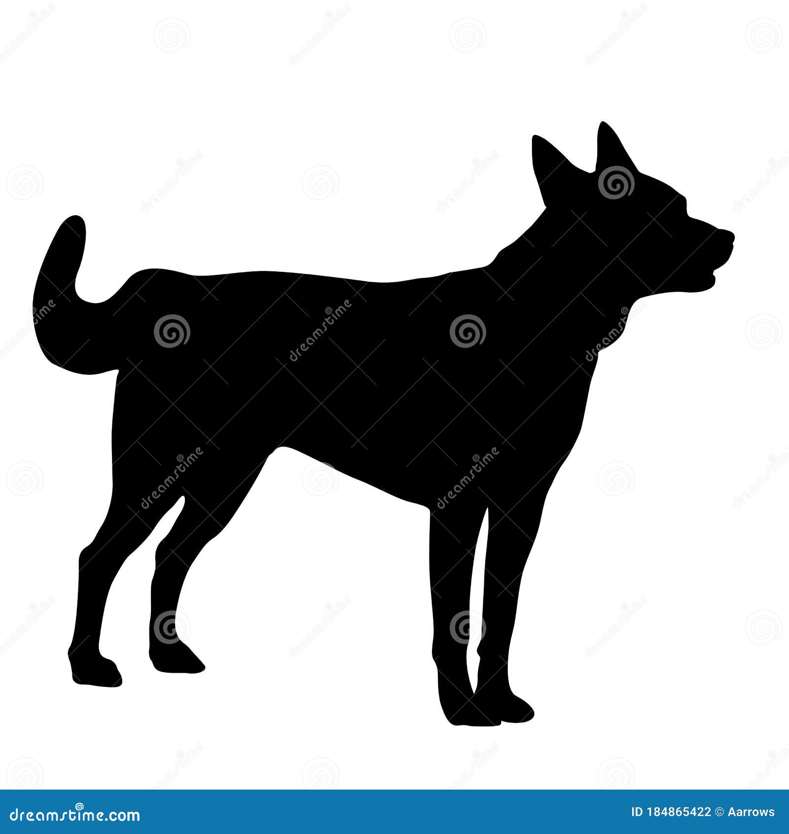 Shepherd Dog Silhouette on a White Background Stock Vector ...