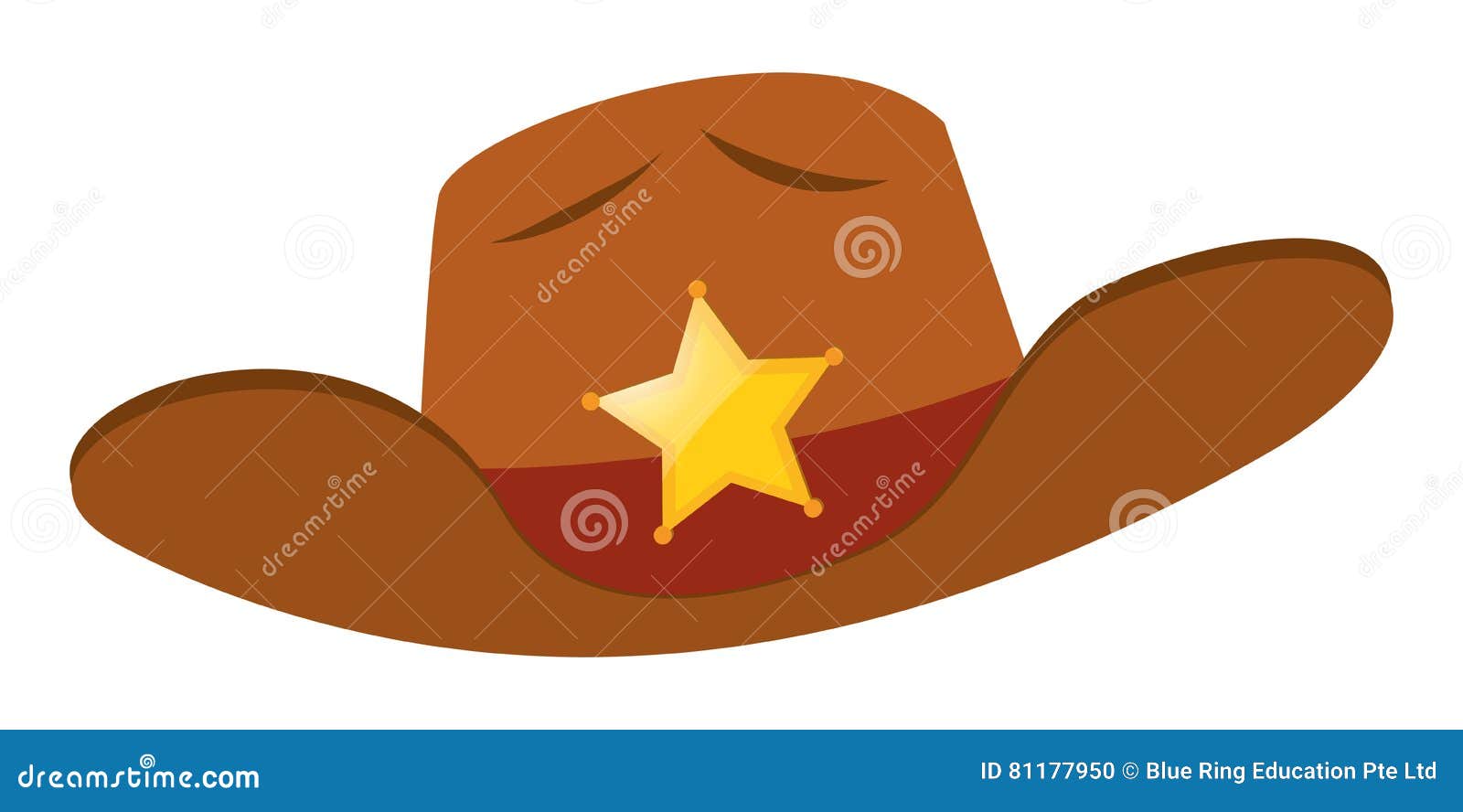 Sheriff Hat with Star Badge Stock Vector Illustration of fashion