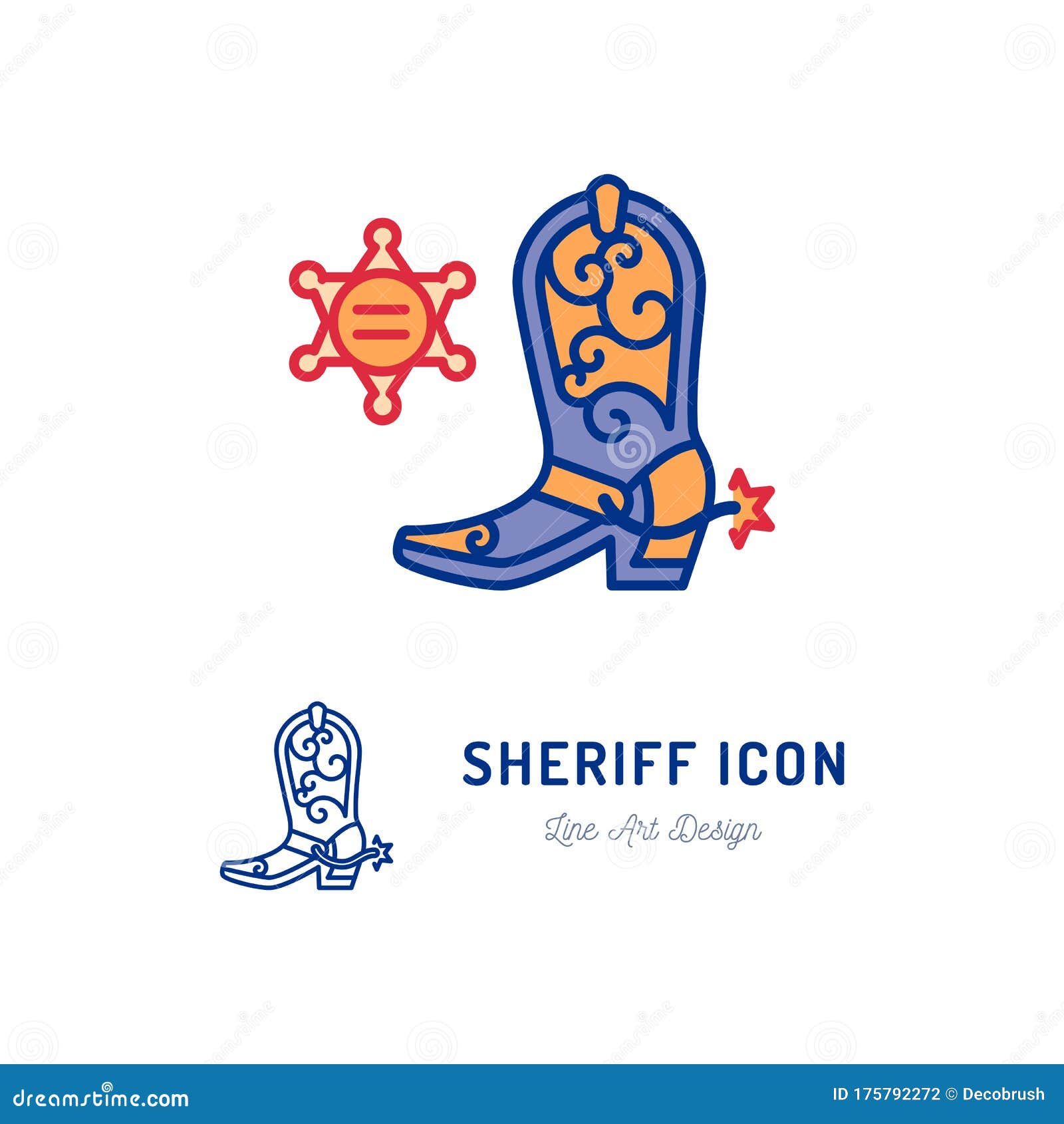 Sheriff Icon, Cowboy Sign. Country Music and Culture Concept Stock ...