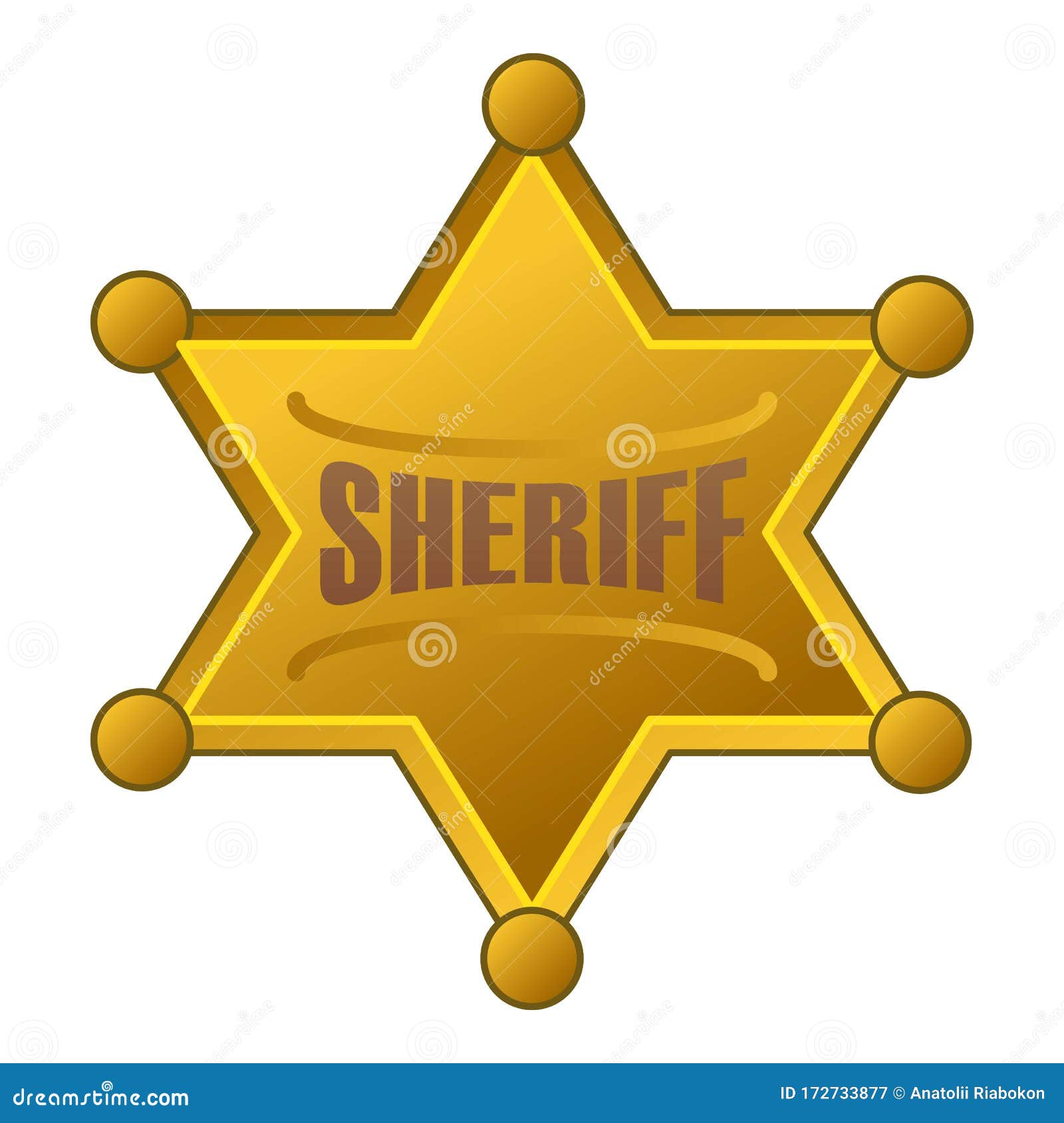 Sheriff Star Icon, Cartoon Style Stock Vector - Illustration of empty