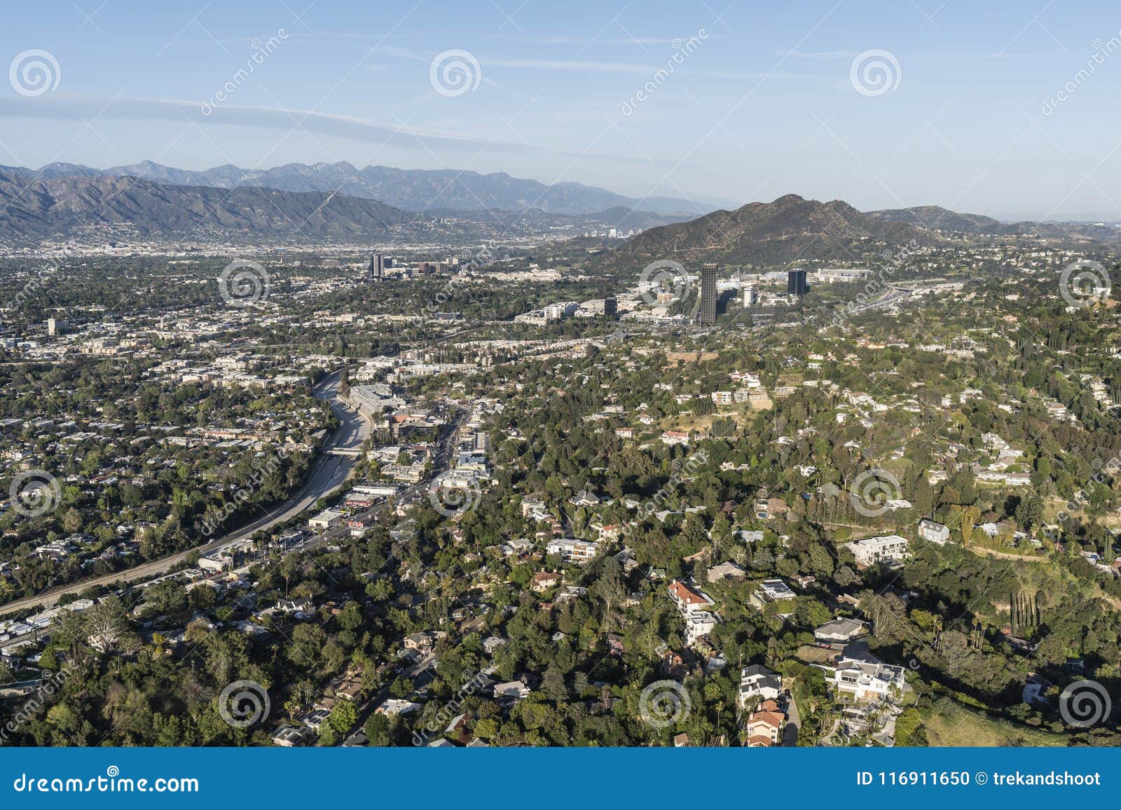 Sherman Oaks and Studio City Aerial Los Angeles California Editorial Image  - Image of homes, neighborhoods: 116911650