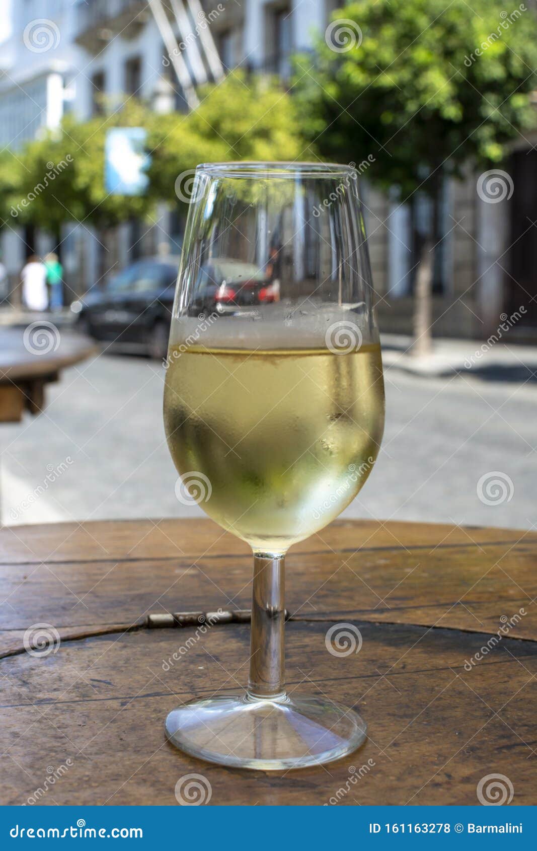 sherry wine tasting, dry fino, manzanilla or palomino jerez fortified wine in glasses, jerez de la frontera, andalusia, spain