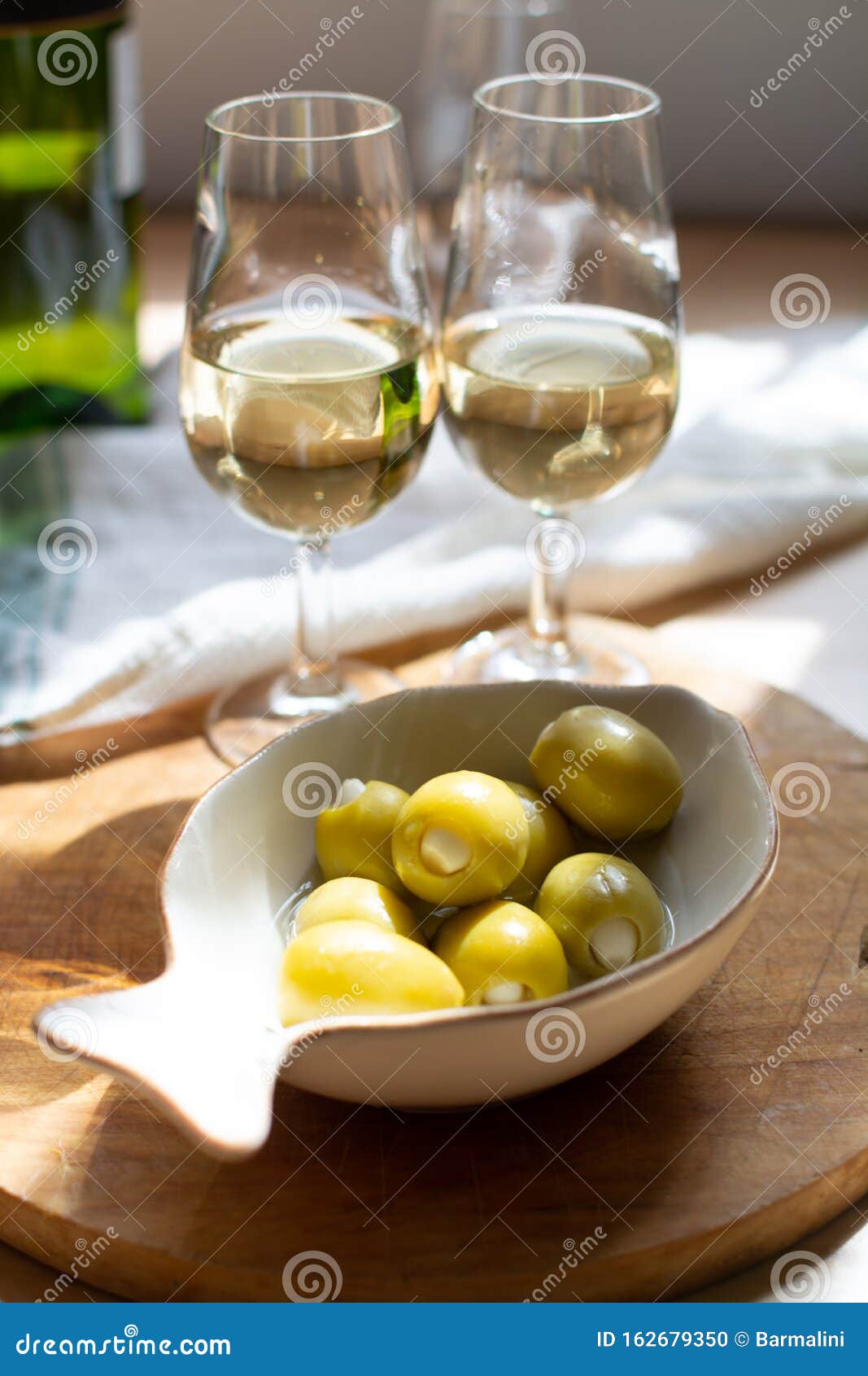 sherry wine tasting, dry fino, manzanilla or palomino jerez fortified wine in glasses, jerez de la frontera, andalusia, spain