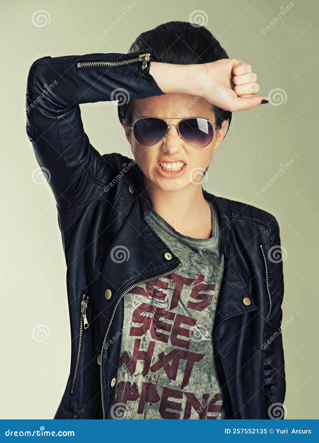 Shes Confident in Her Style. a Beautiful Punk with Alternative Style