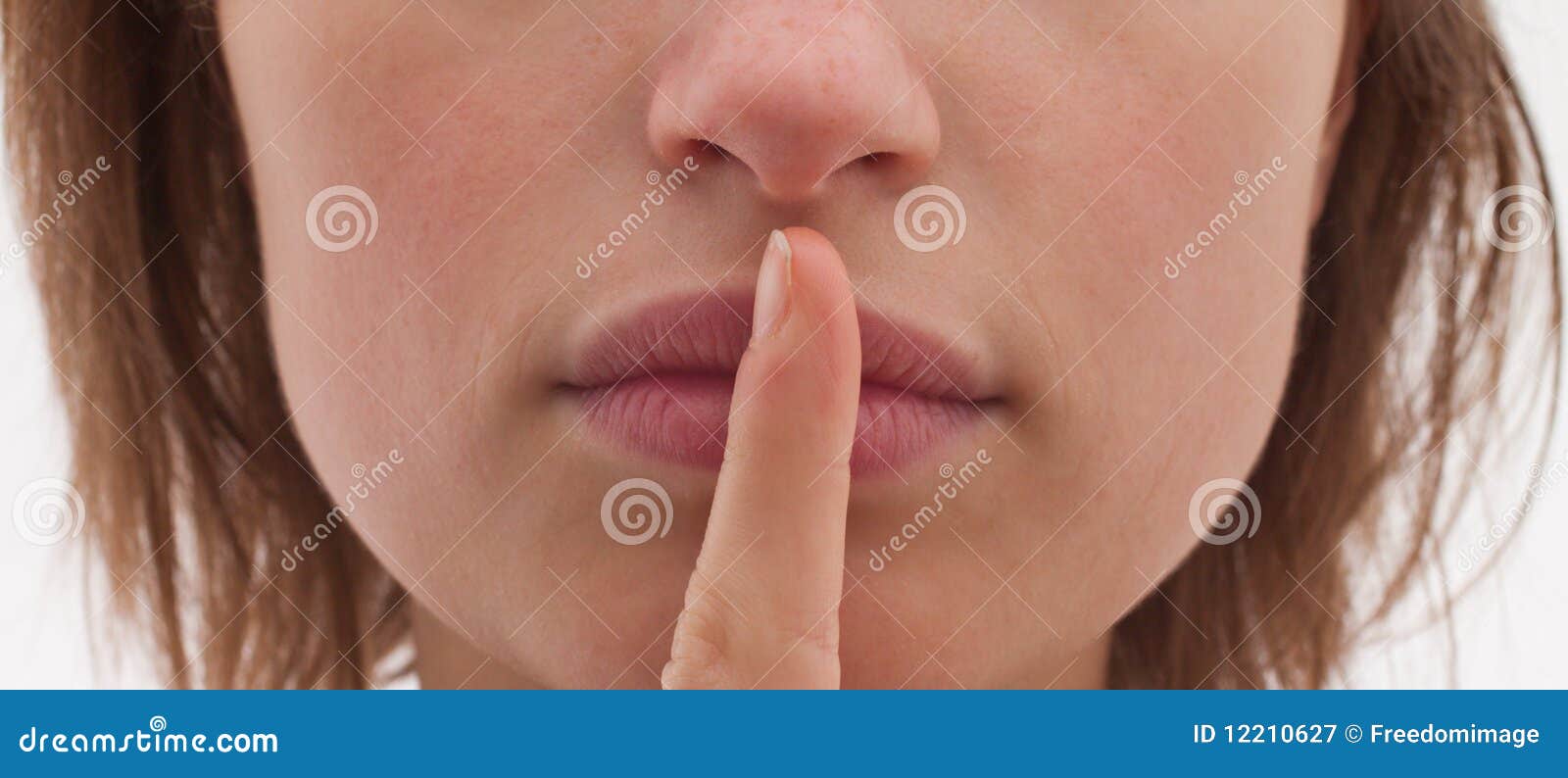 shh - cut out of woman with finger to lips
