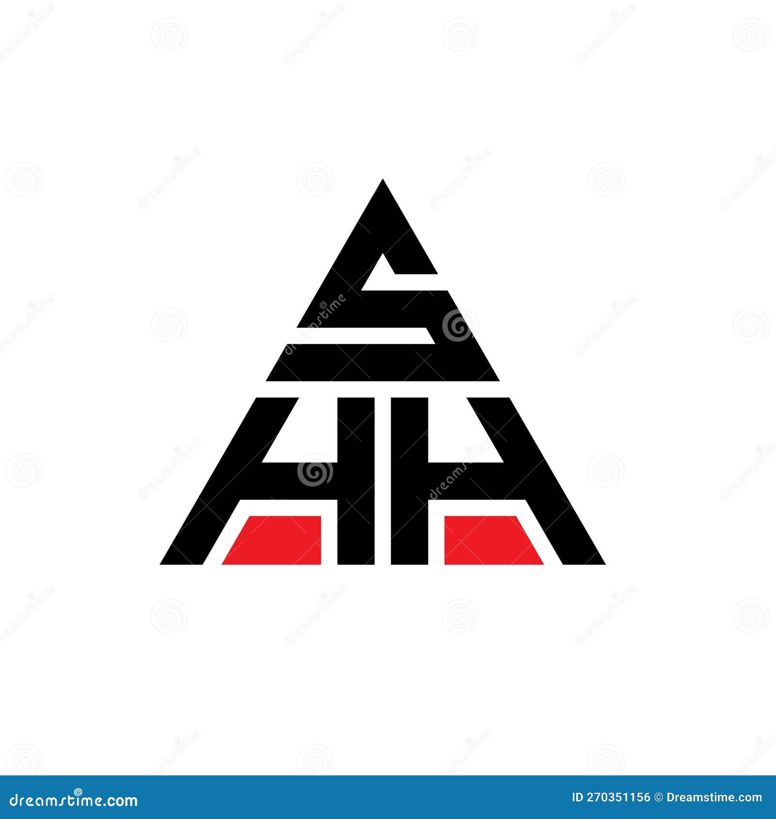 shh triangle letter logo  with triangle . shh triangle logo  monogram. shh triangle  logo template with red