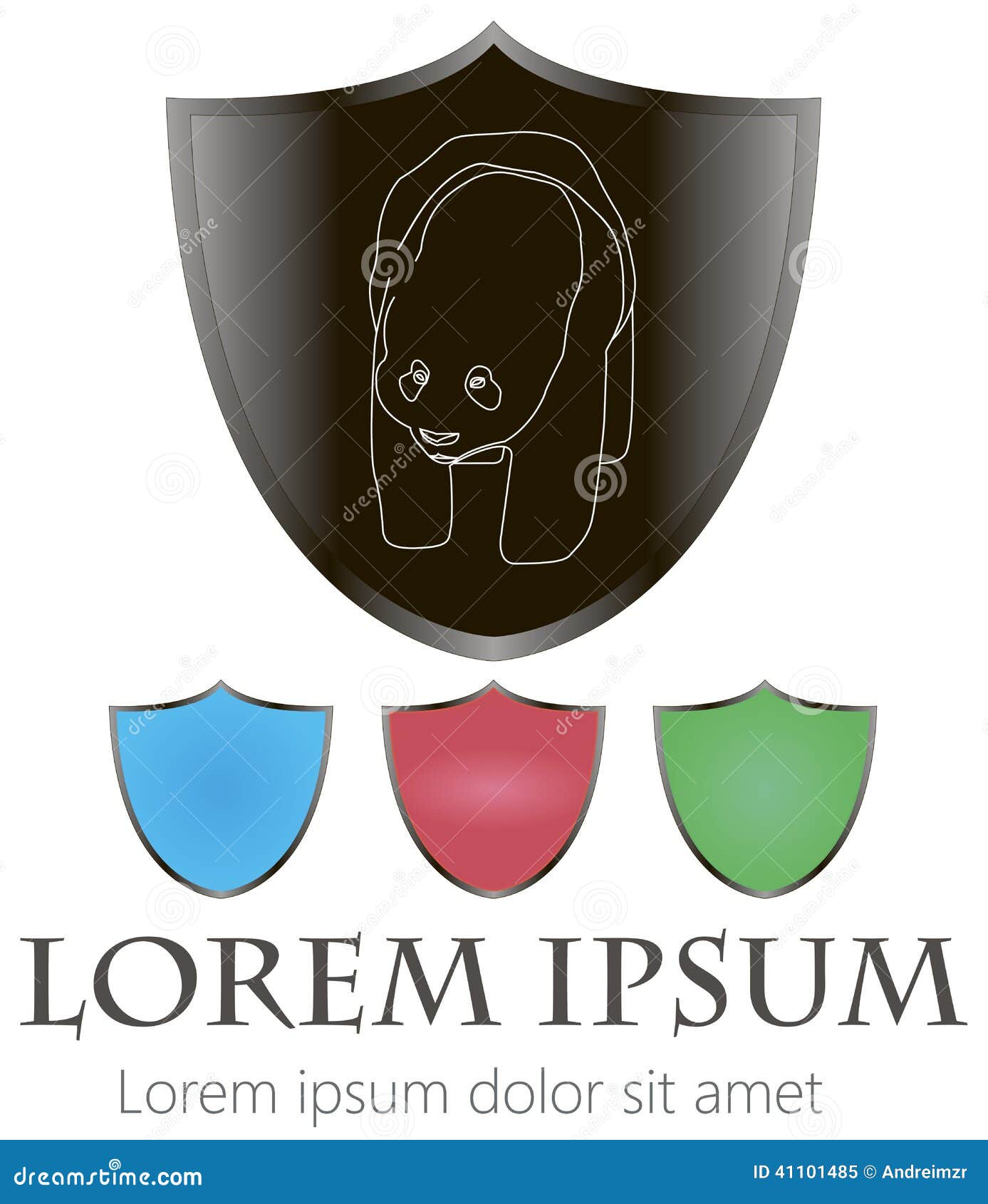 Shield & bear stock vector. Illustration of ideas 41101485