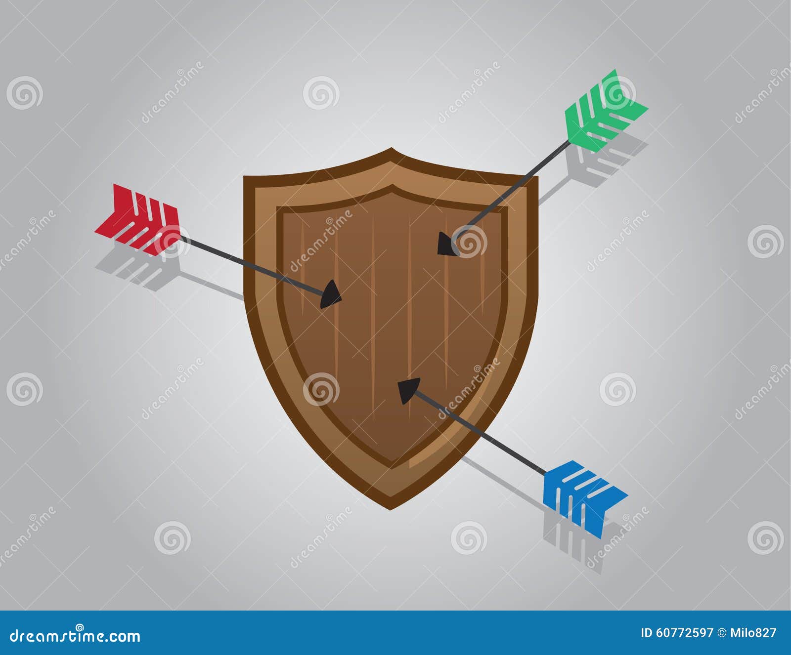 Shield Blocking Arrows stock vector. Illustration of vector 60772597