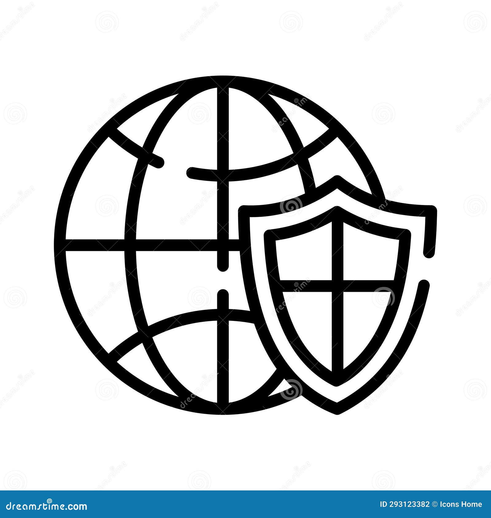 Shield on Earth, Concept of Global Protection Vector Illustration Stock