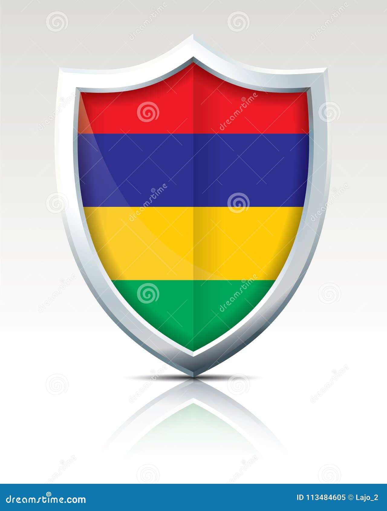 Shield with Flag of Mauritius Stock Vector Illustration of coat