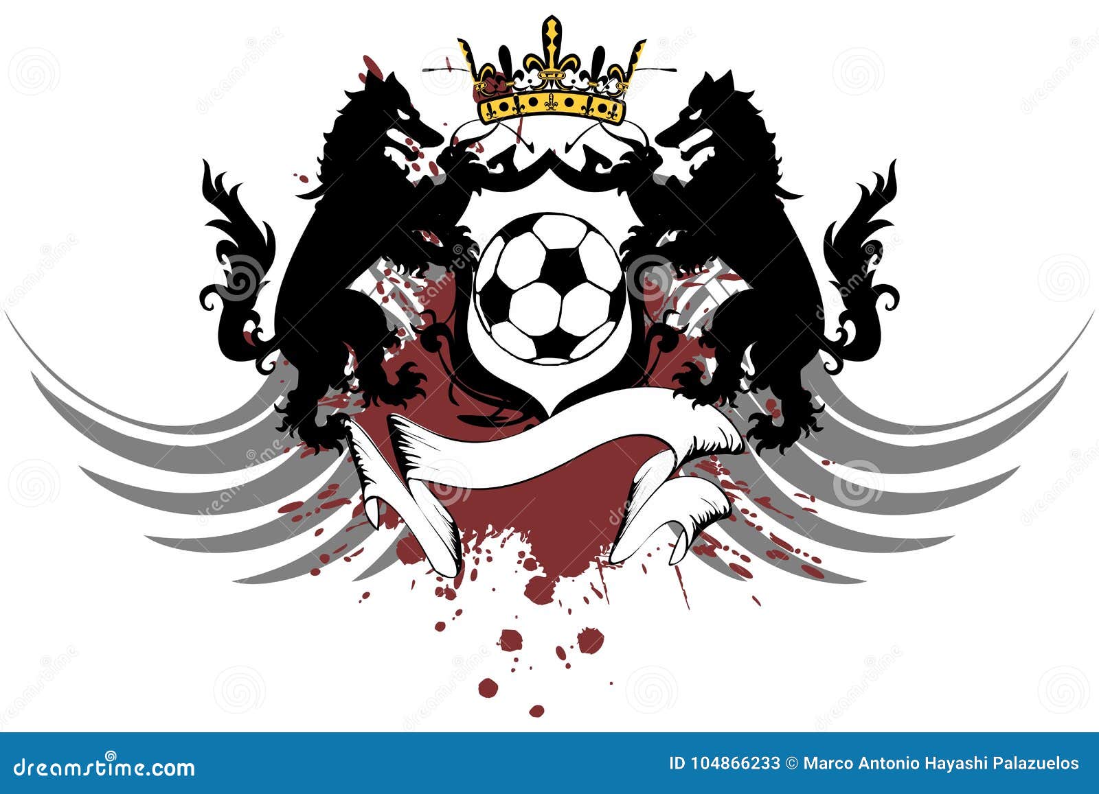 shield heraldic black wolf tattoo soccer futbol crest