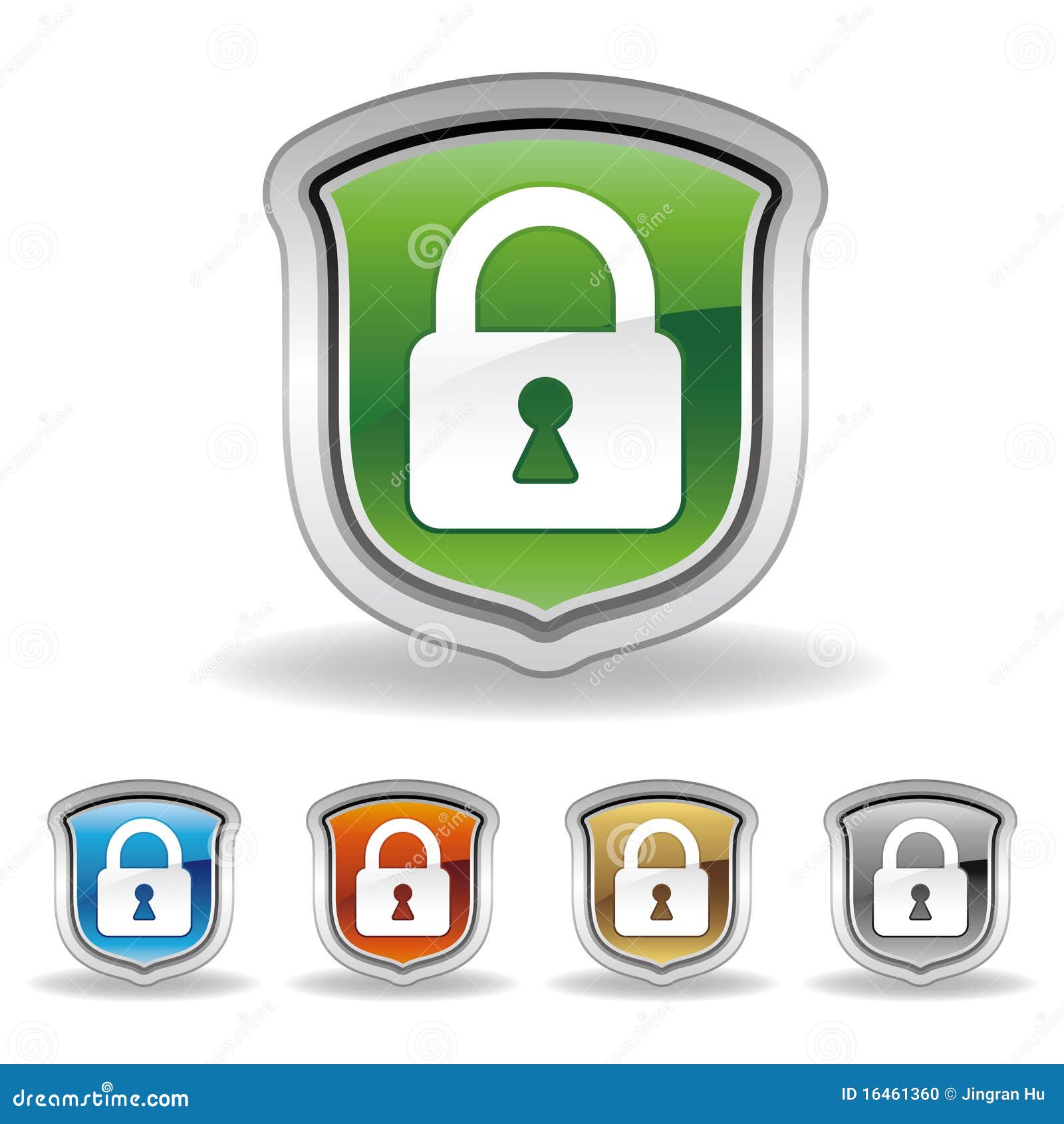 Shield and lock icon stock vector. Image of door, lock 16461360