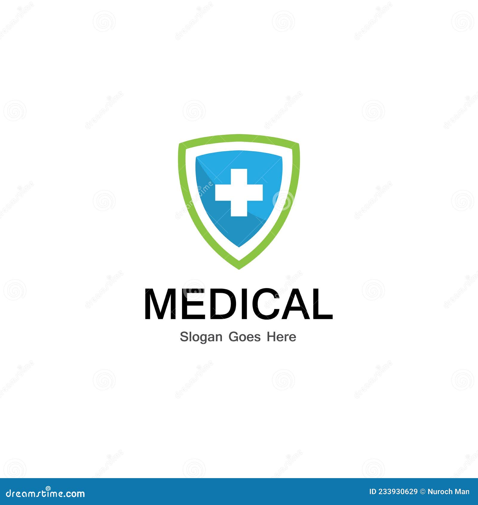 Shield Medical Logo Vector Template. Stock Vector Illustration of
