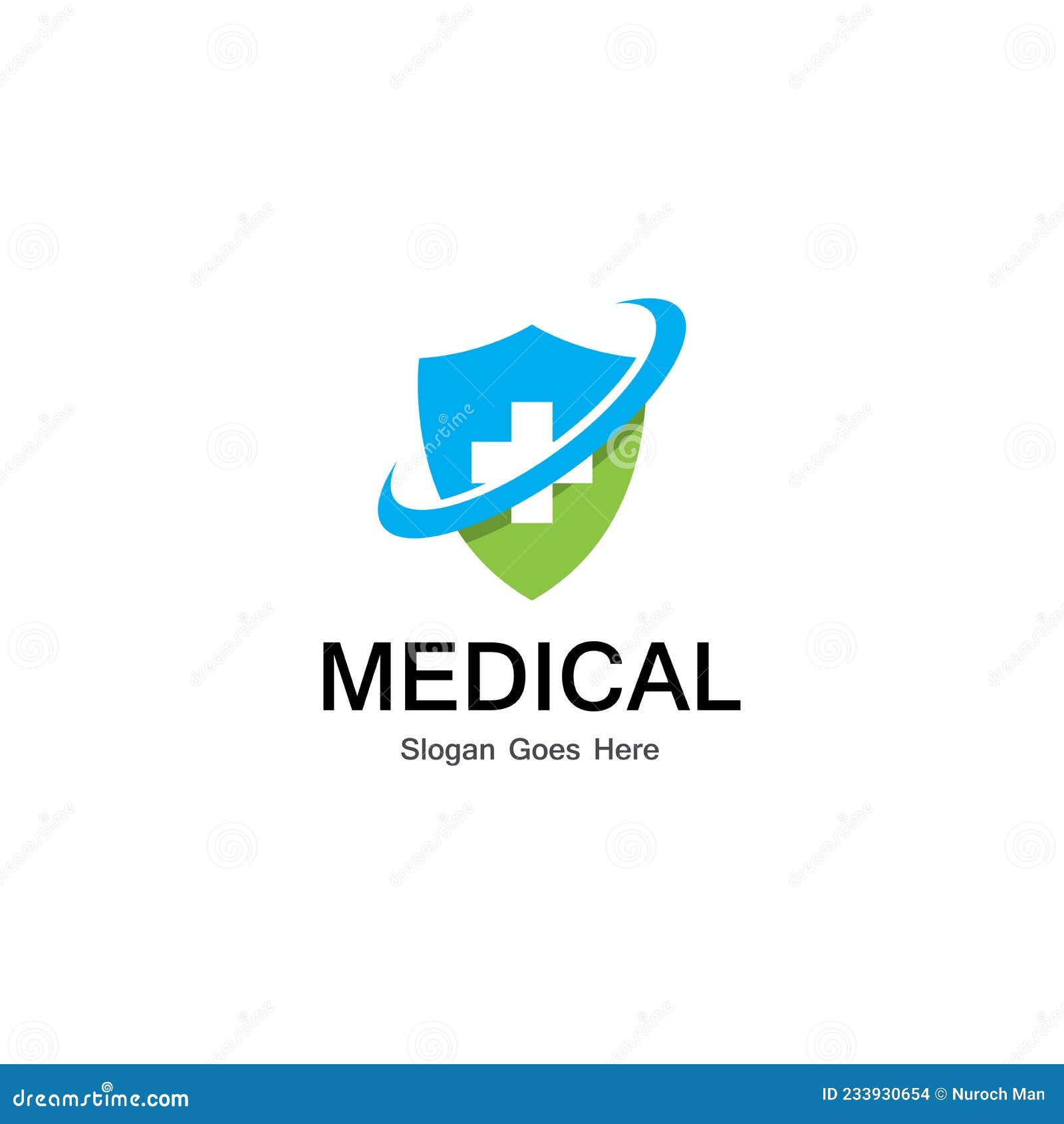 Shield Medical Logo Vector Template. Stock Vector Illustration of