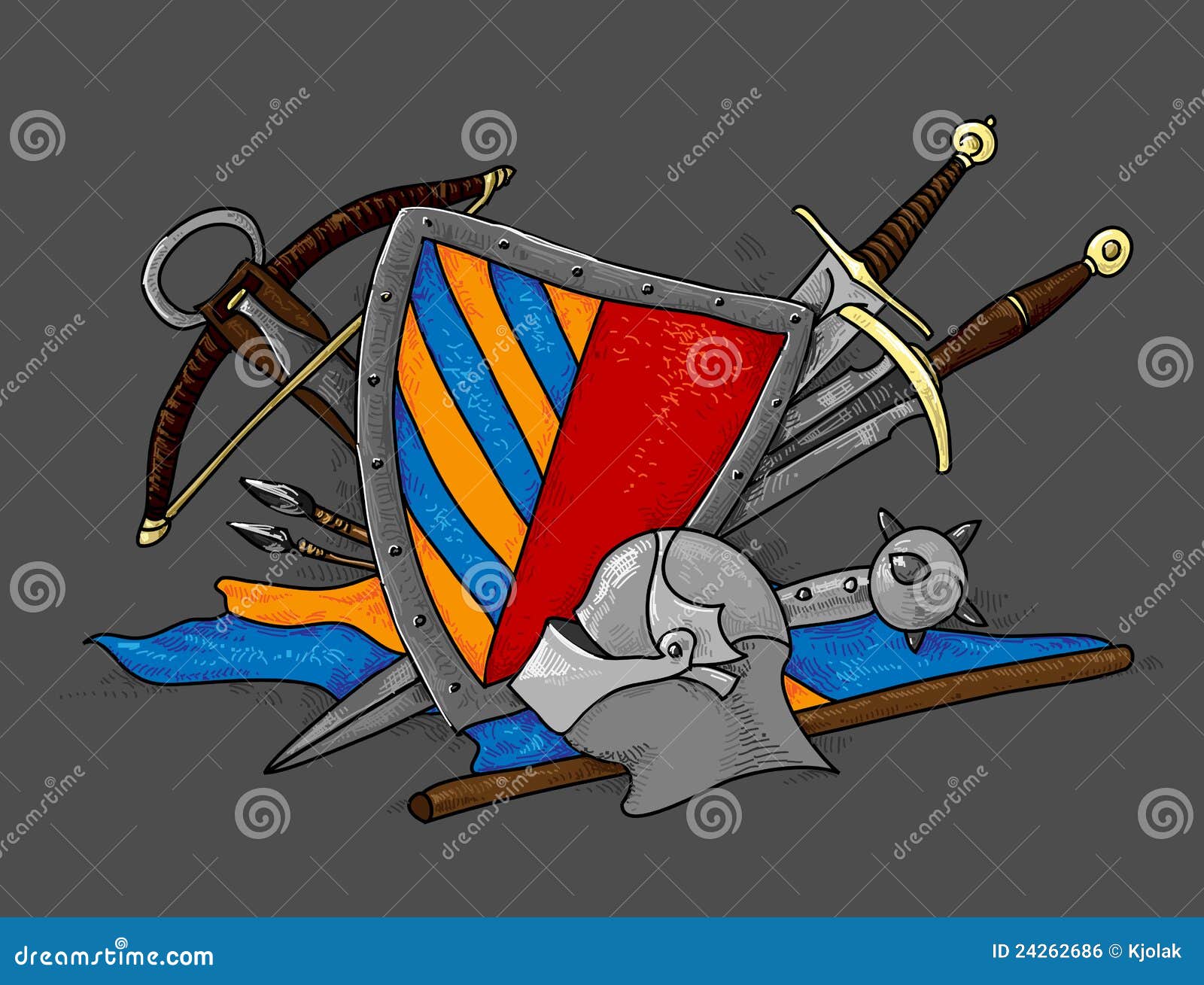 Shield Medieval Hand Drawing Stock Vector Illustration Of