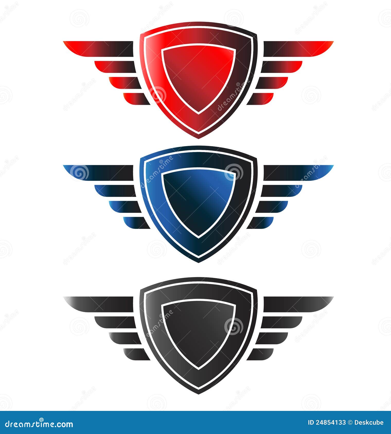 Shield with wings stock vector. Illustration of protection 24854133