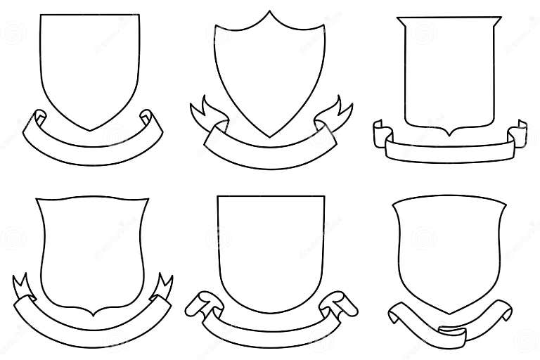 Shields and Banners Set stock vector. Illustration of arms - 44588921