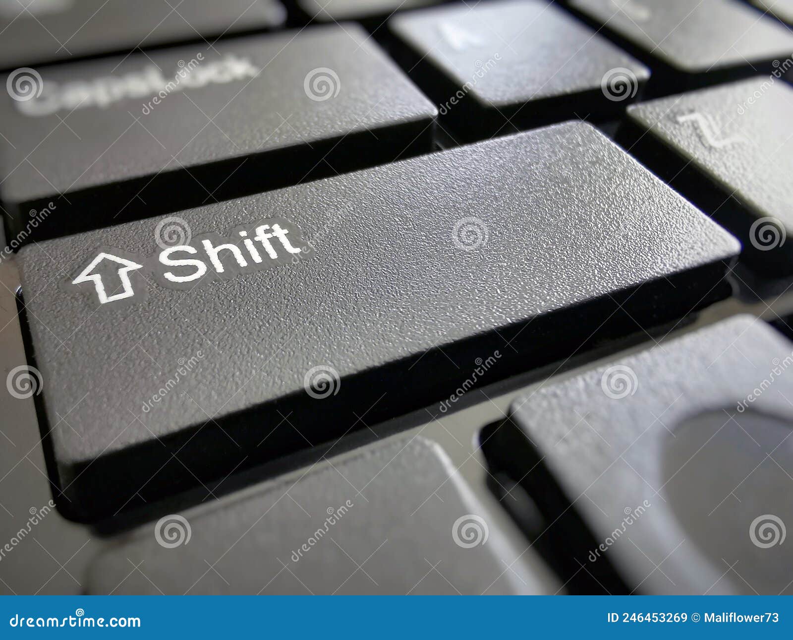 Shift Button on Computer Keyboard with Copy Space. Stock Image Image