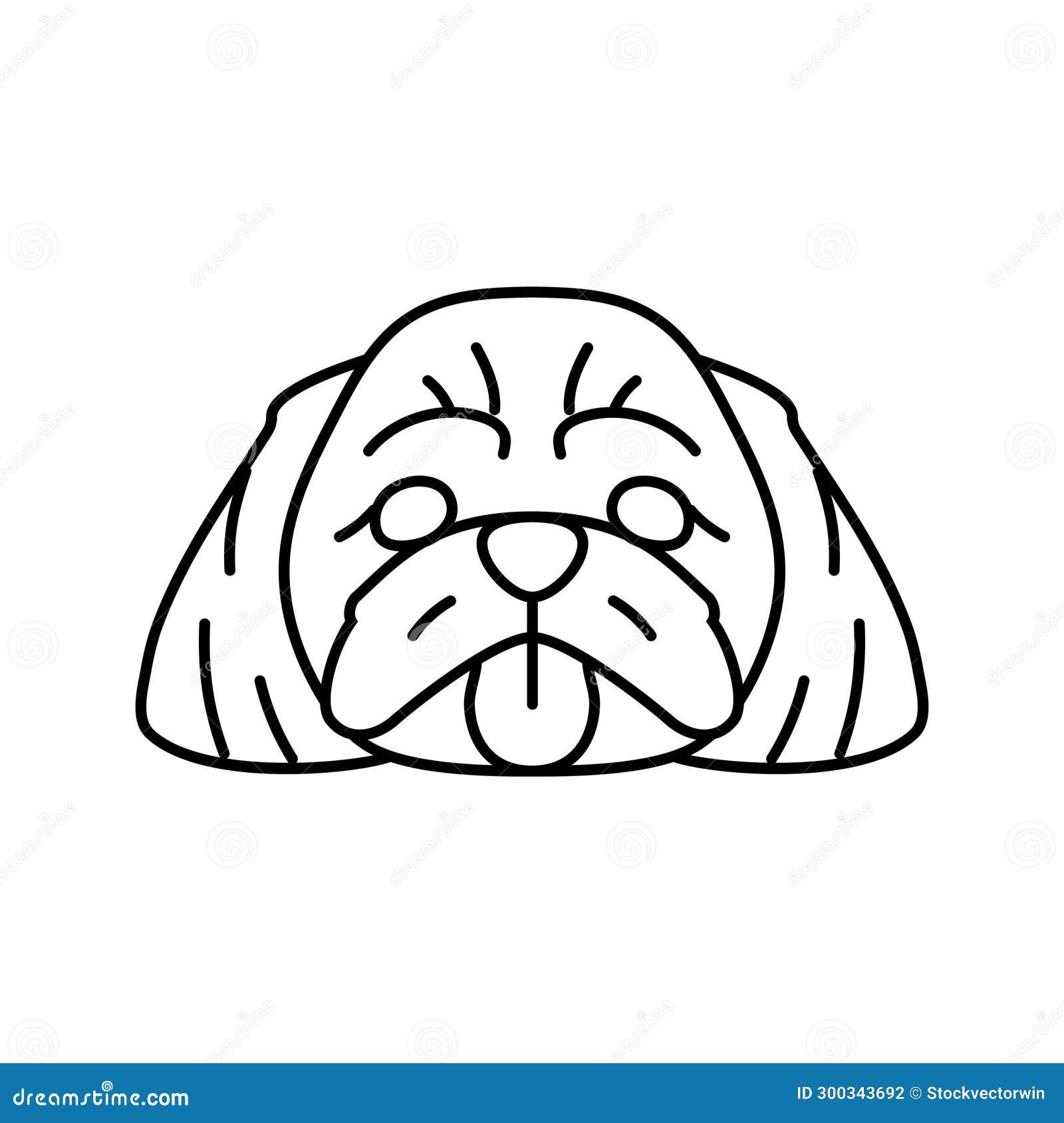 Shih Tzu Toy Dog Dog Line Drawing Black And White Cartoon Royalty Shih Tzu Toy Dog Dog Line Drawing Black And White Cartoon Royalty