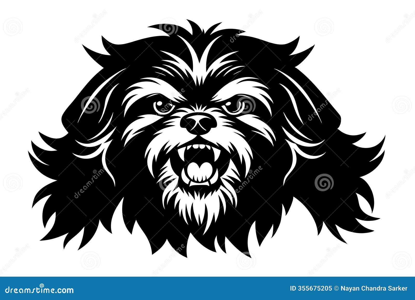 shih tzu dog  silhouette art 