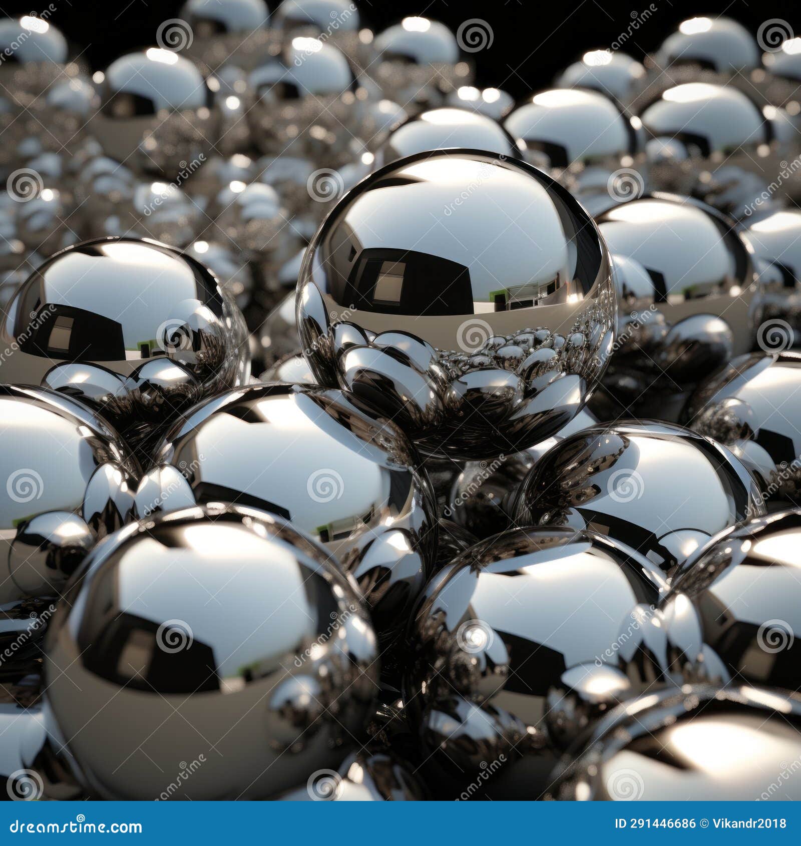 Shimmering Mercury Balls Reflect Stock Photo Image of pattern