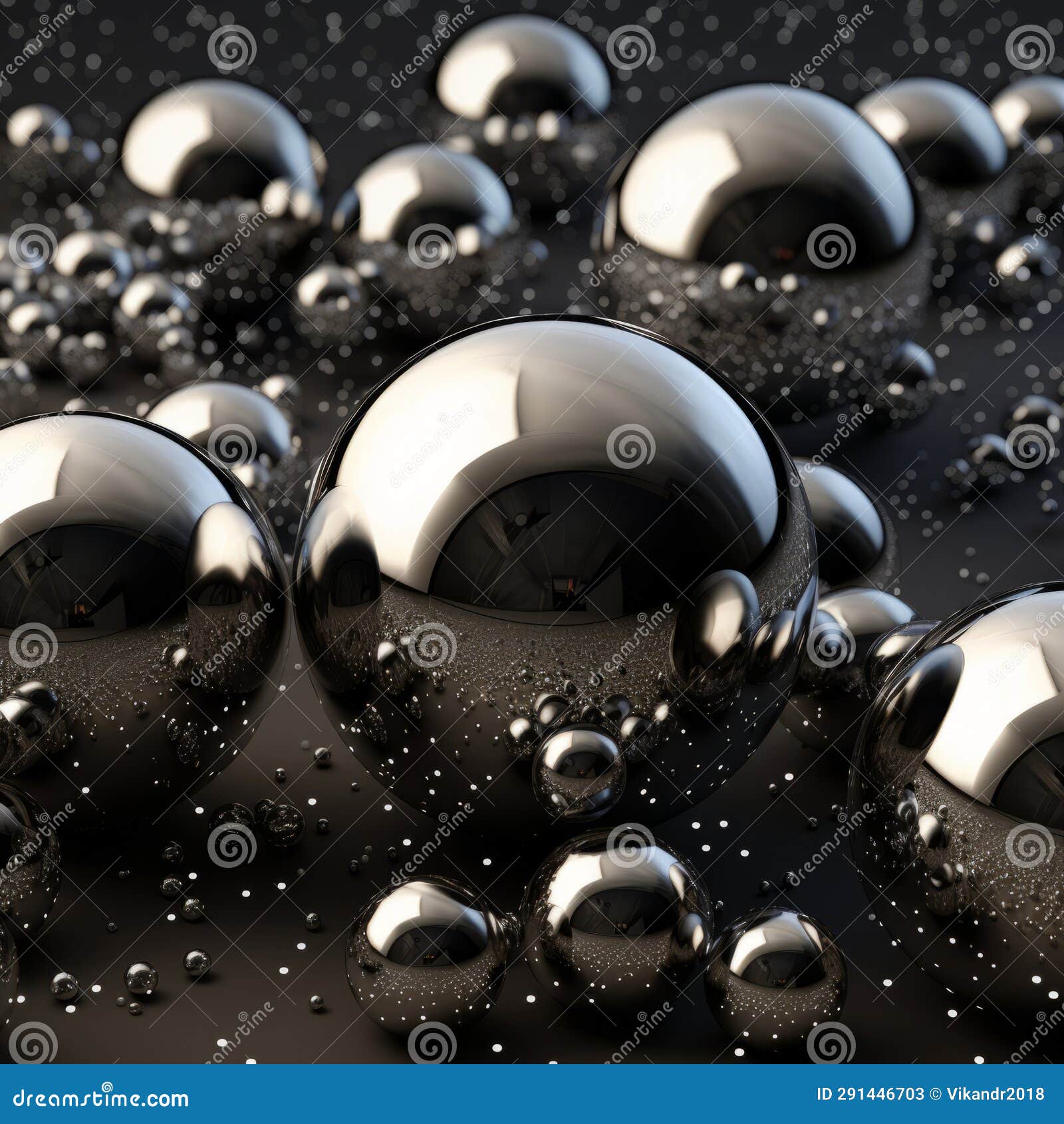 Shimmering Mercury Balls Reflect Stock Image Image of pattern