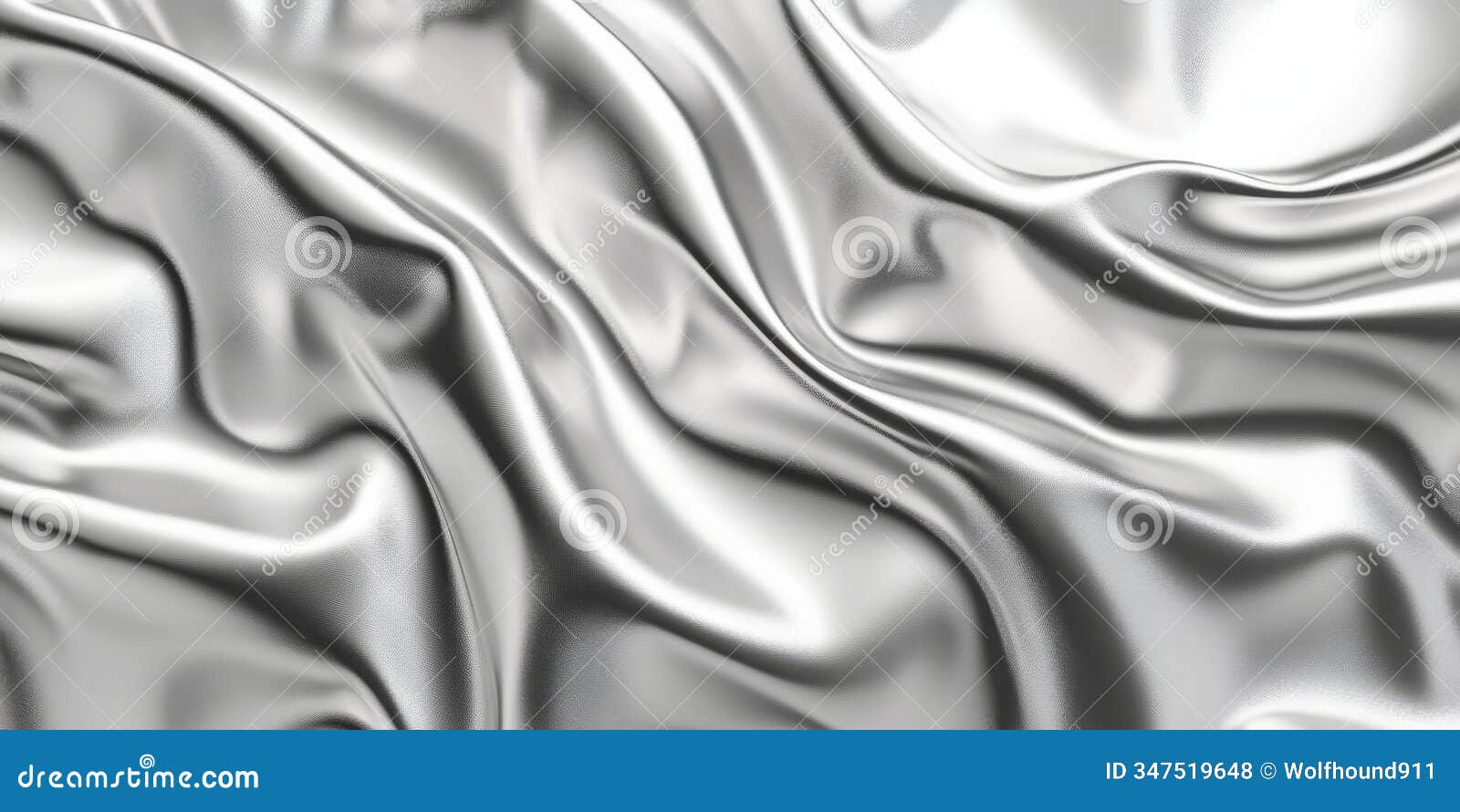shimmering metallic foil texture in silver with crinkles and creases, reflecting