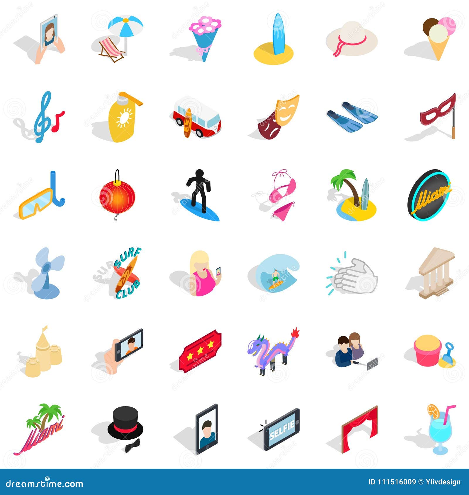 shindig icons set, isometric style