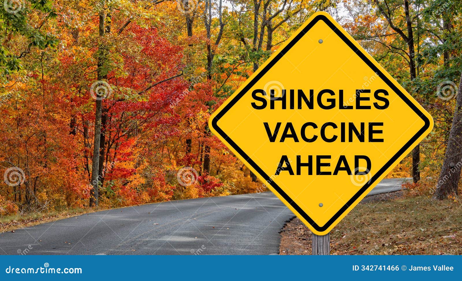 shingles vaccine caution sign