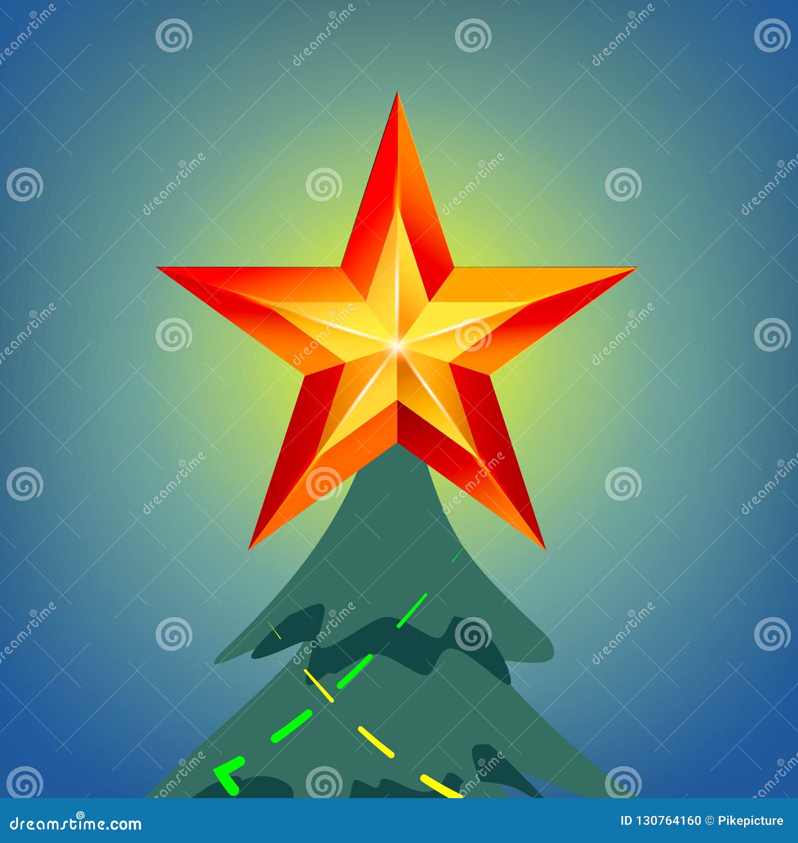 Download Shining Christmas Star In Blue Night Sky Vector ...