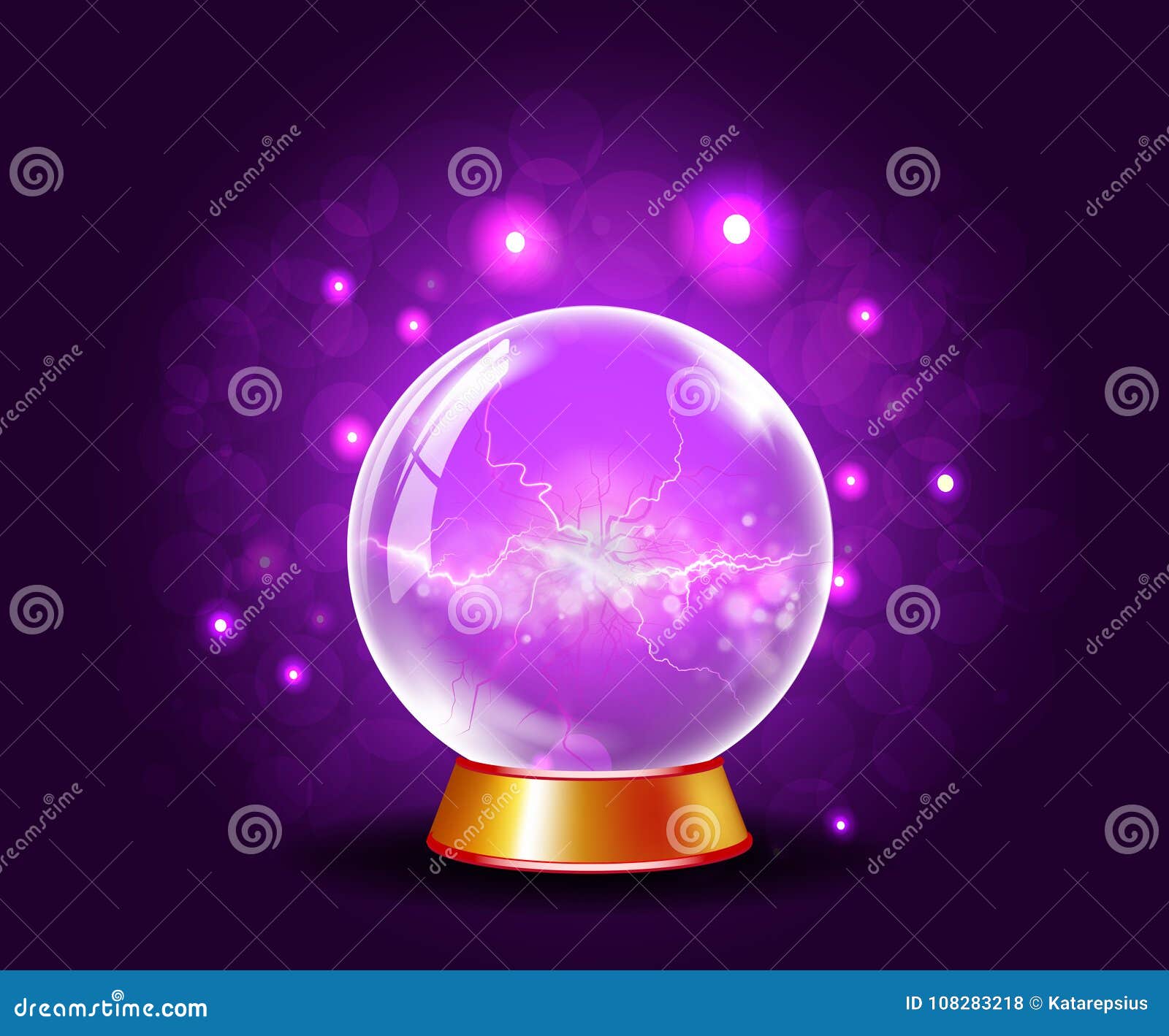 Plasma globe magic ball electric sphere Royalty Free Vector