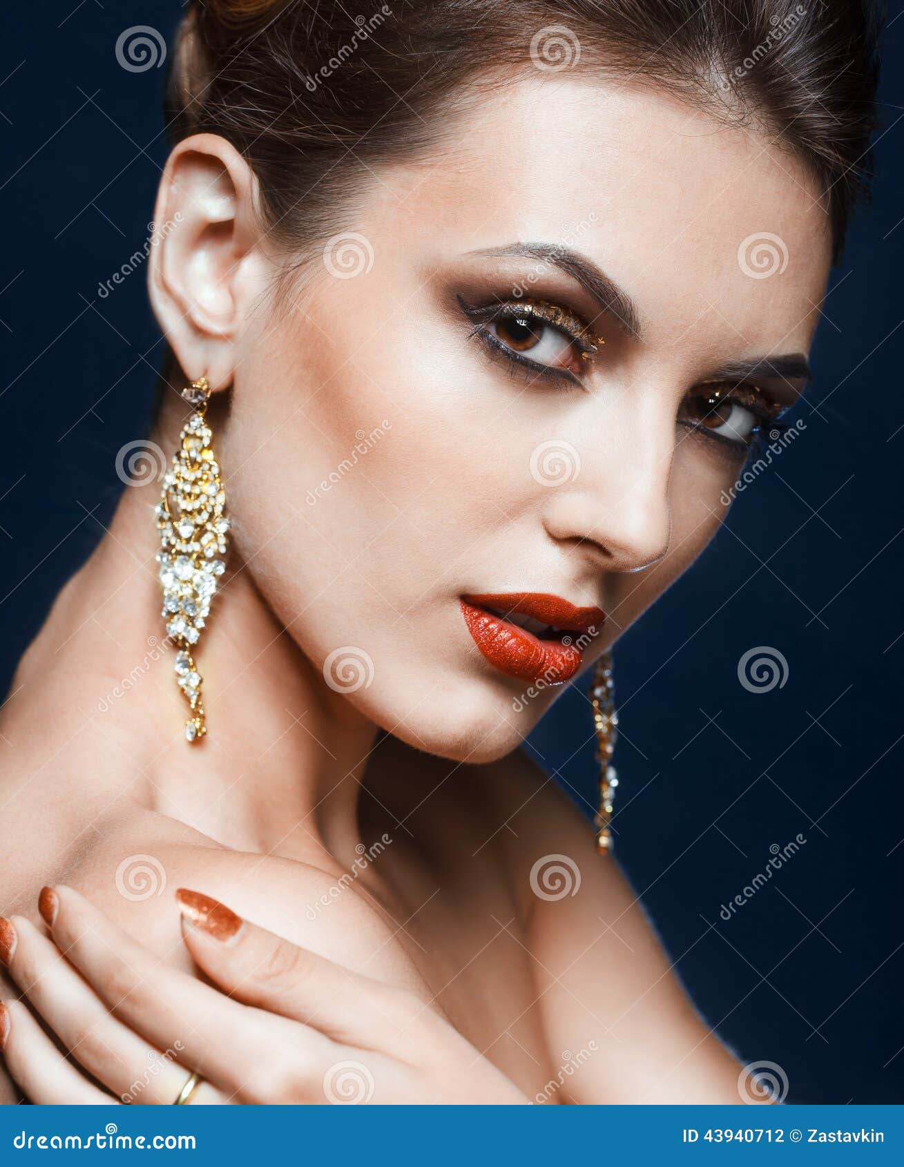 Shining face makeup stock photo. Image of jewelry, elegance - 43940712