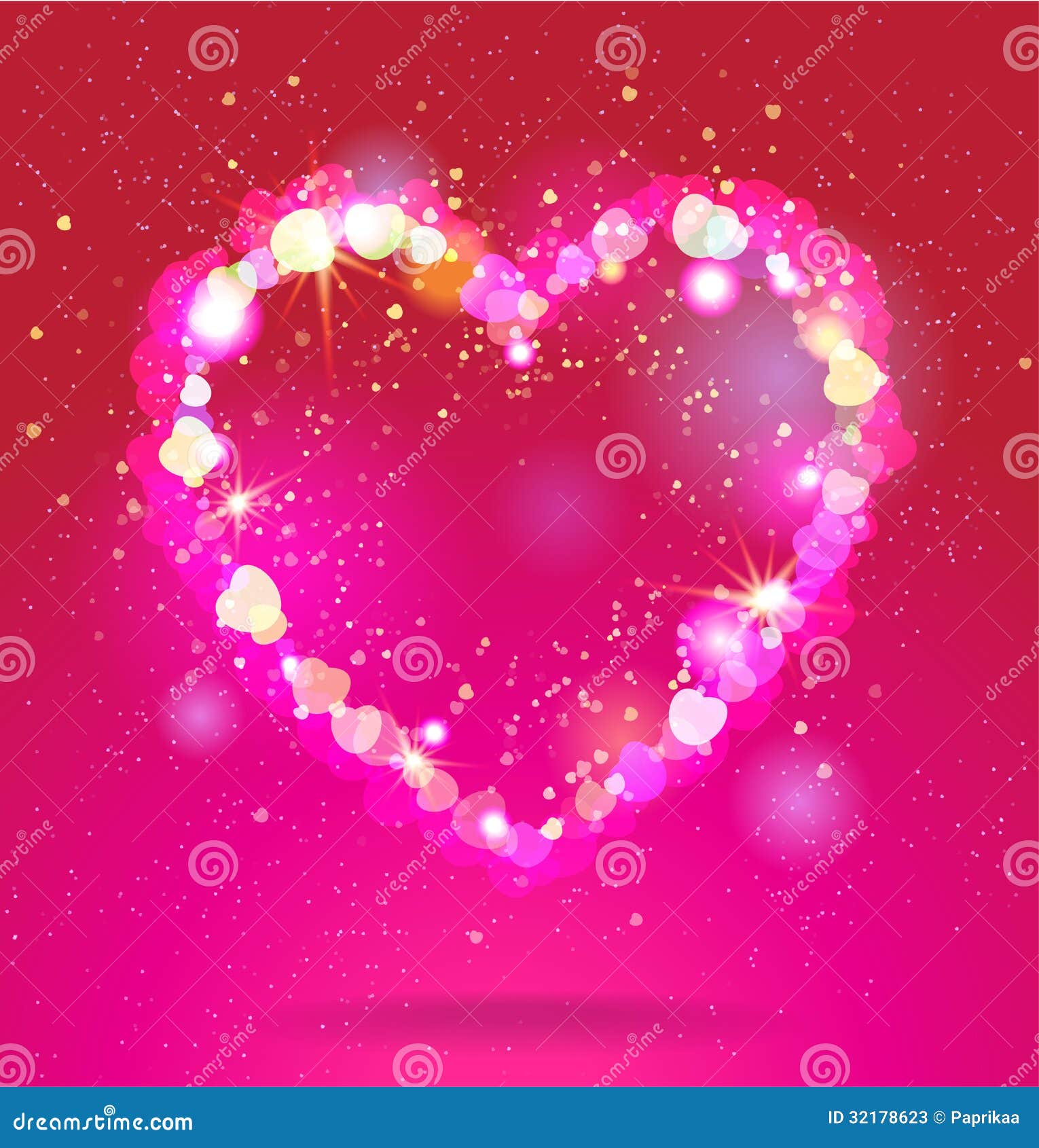 Shining heart stock vector. Illustration of pink, design 32178623