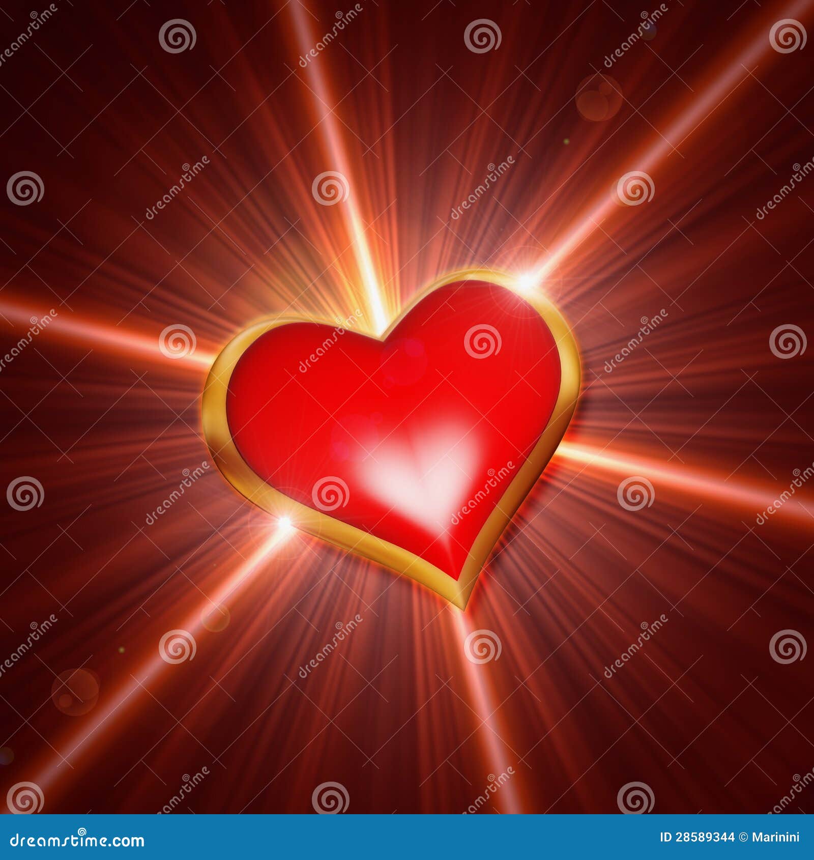 Shining red heart stock illustration. Illustration of bright 28589344