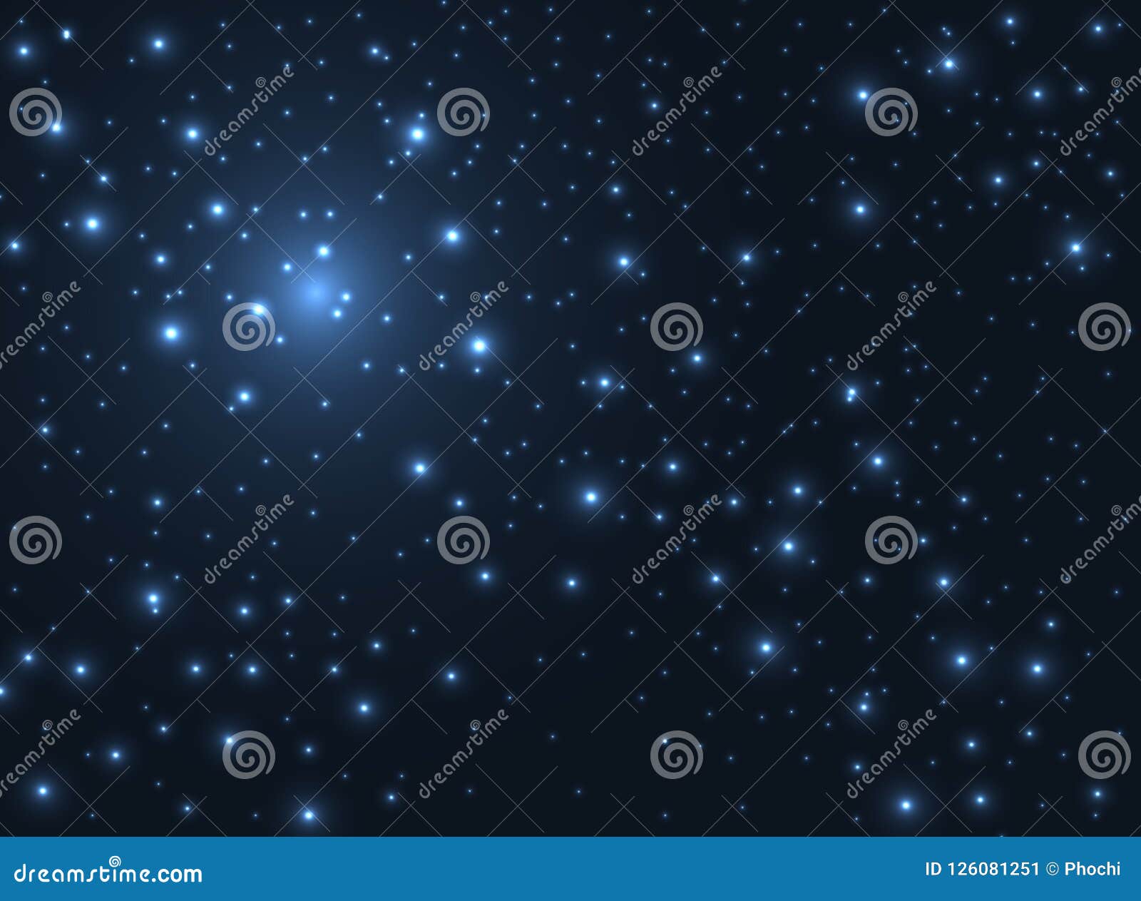 Shining stars glow in the dark sky background Vector Image