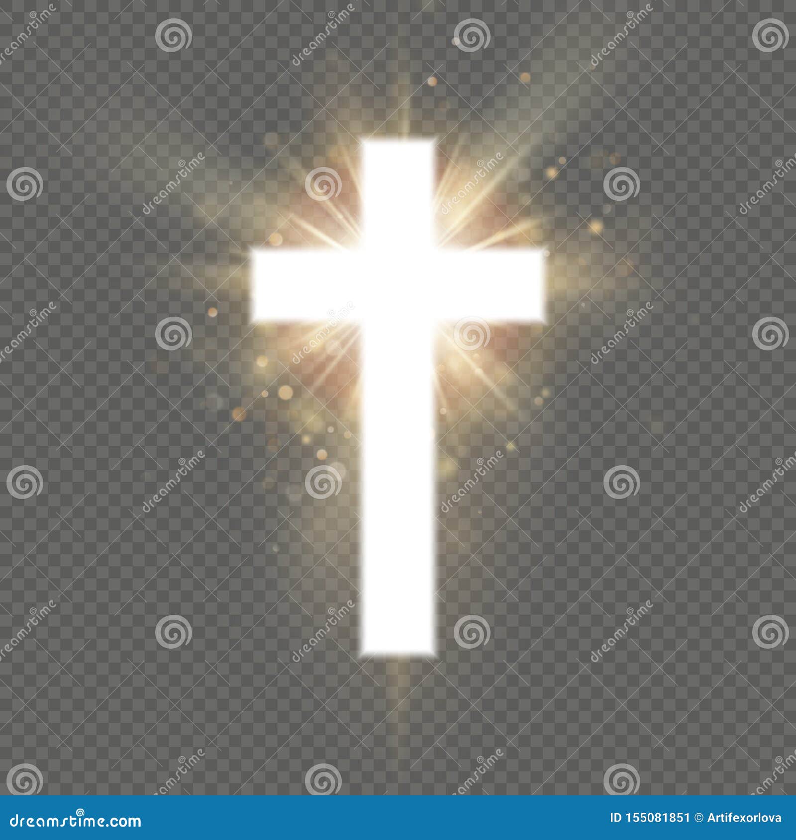 shining white cross effect on transparent background. shining saint cross. riligious . easter and christmas sign