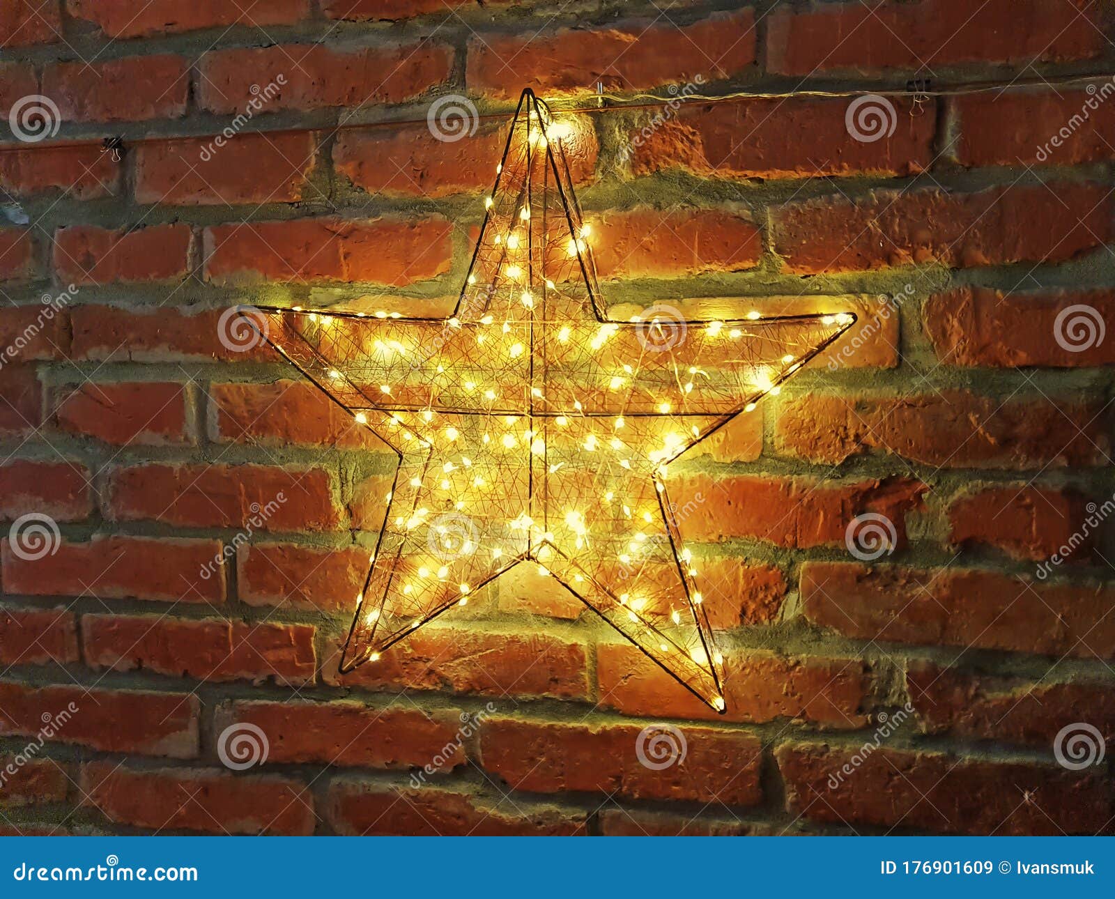 Shining Yellow Star on a Wall Stock Image Image of lantern, icon 176901609