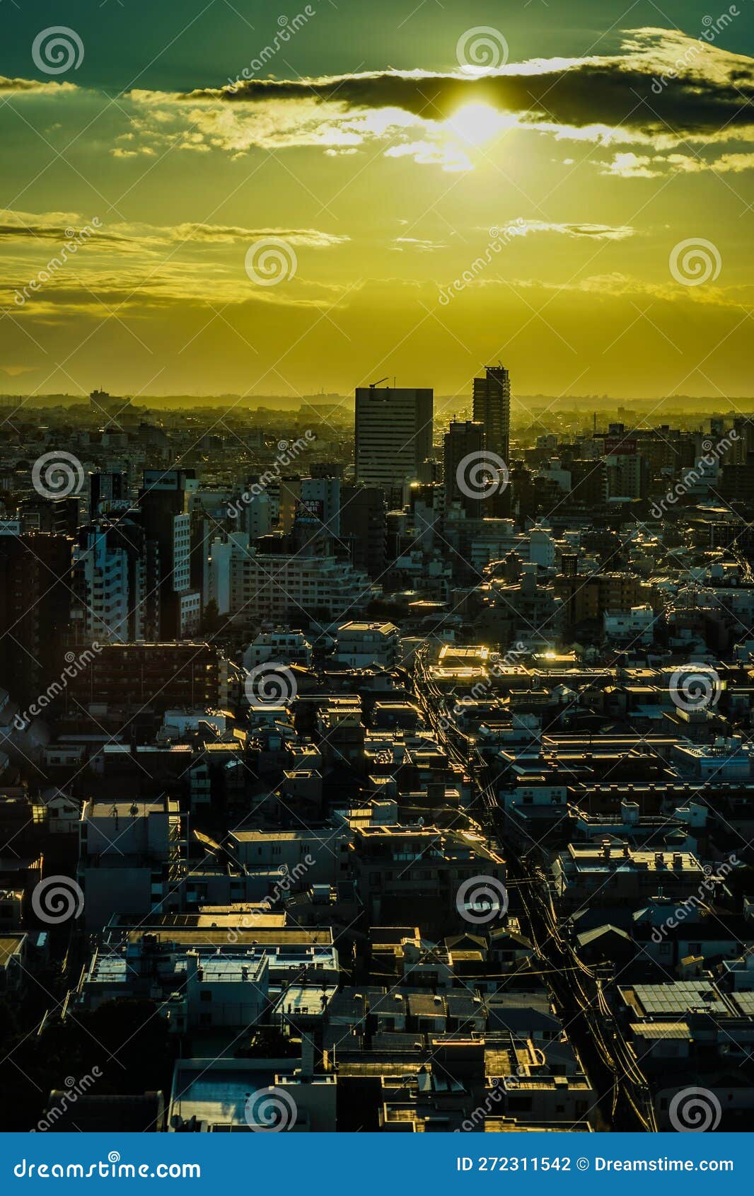 shinjuku residential area and evening view