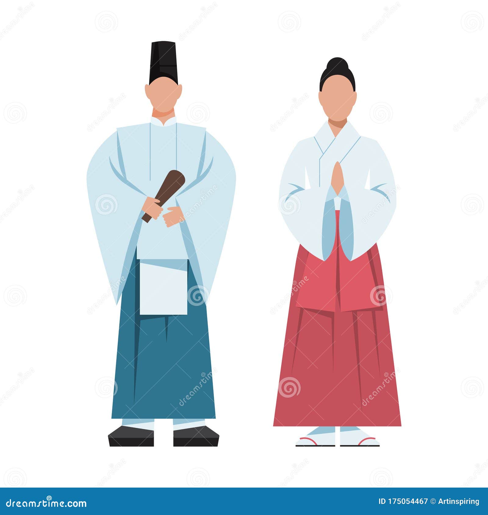 Shinto Priest. Japanese Religion Stock Vector - Illustration of shinto,  isolated: 175054467
