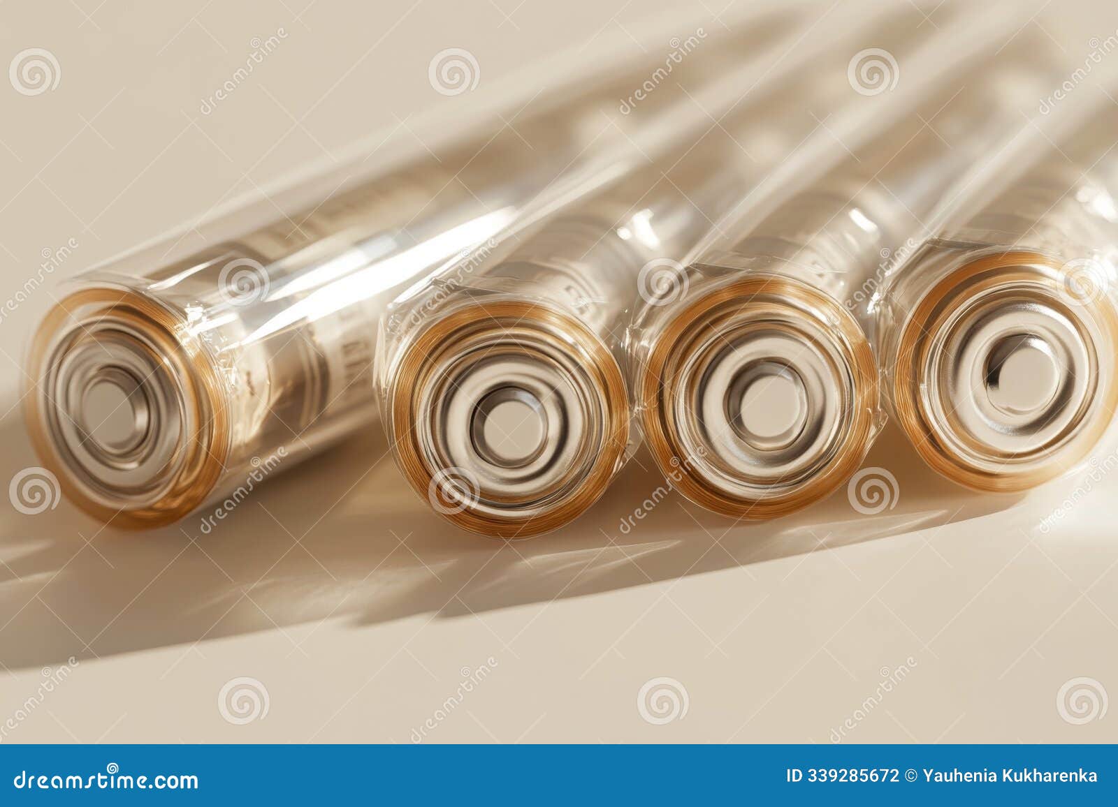 shiny aa batteries pack close-up
