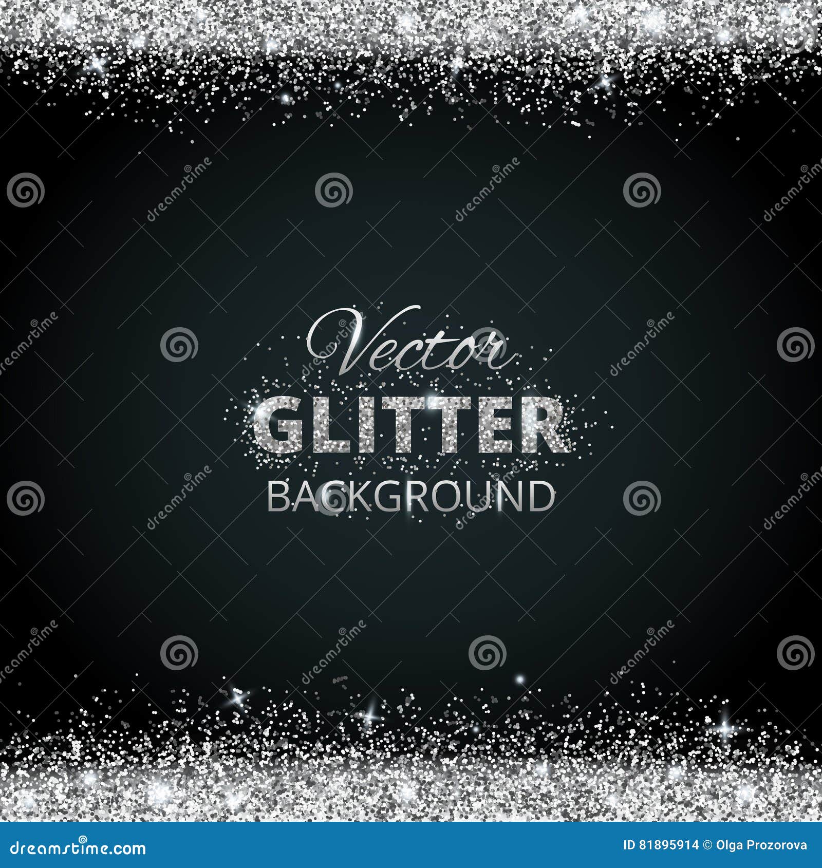 Silver glitter on a black background. - Vektorgrafik . eps 10