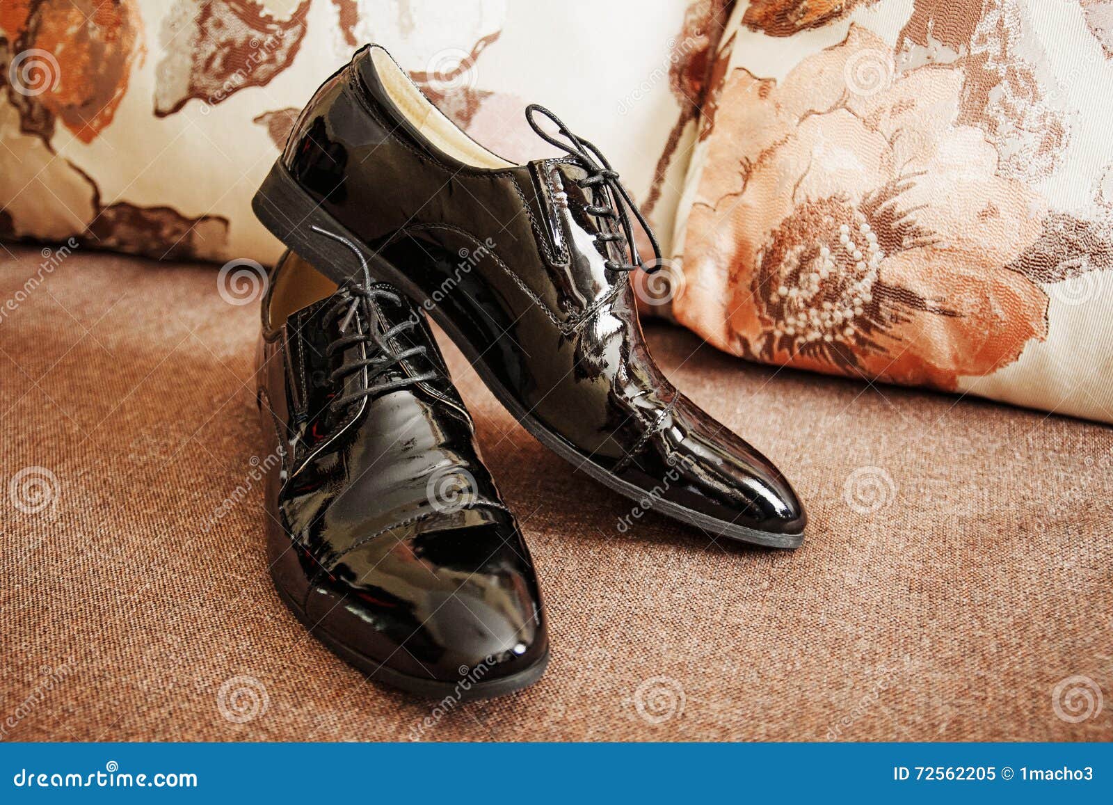 Shiny Black Men S Shoes for the Bride Stock Image - Image of elegance ...