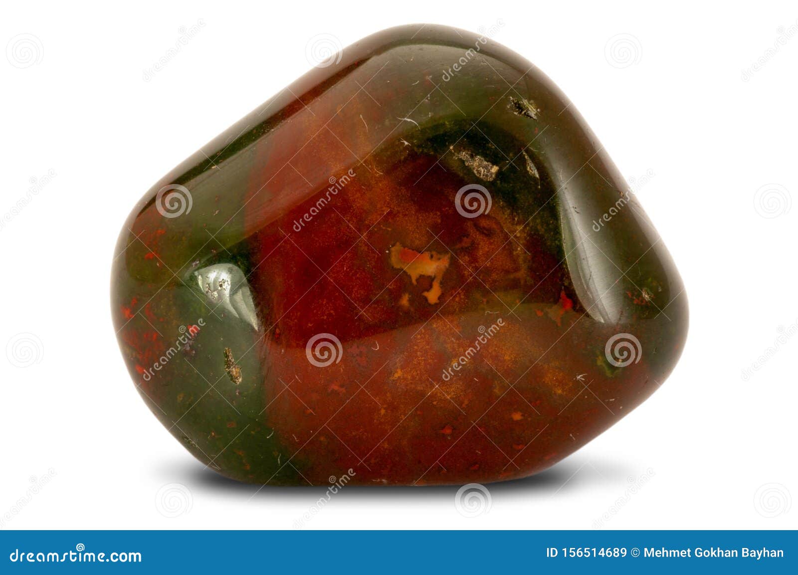 shiny bloodstone,  on white background