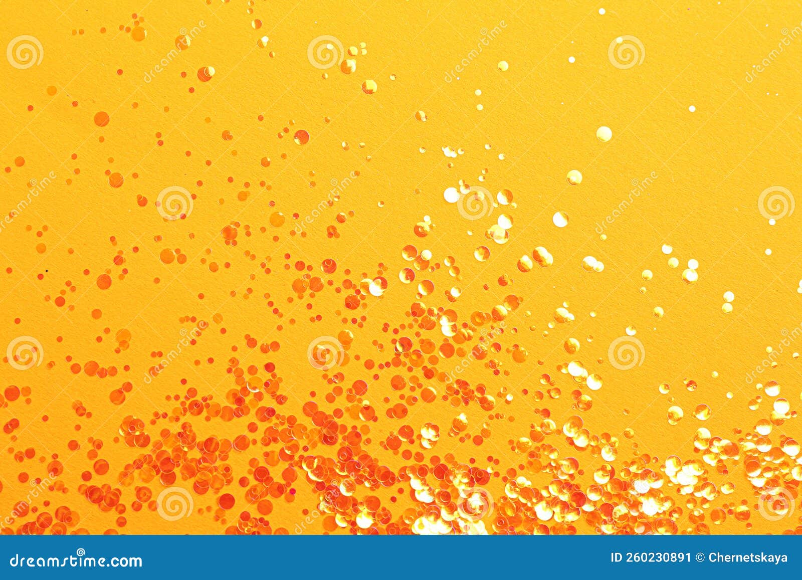 Shiny Bright Glitter on Orange Background, Flat Lay Stock Image Image